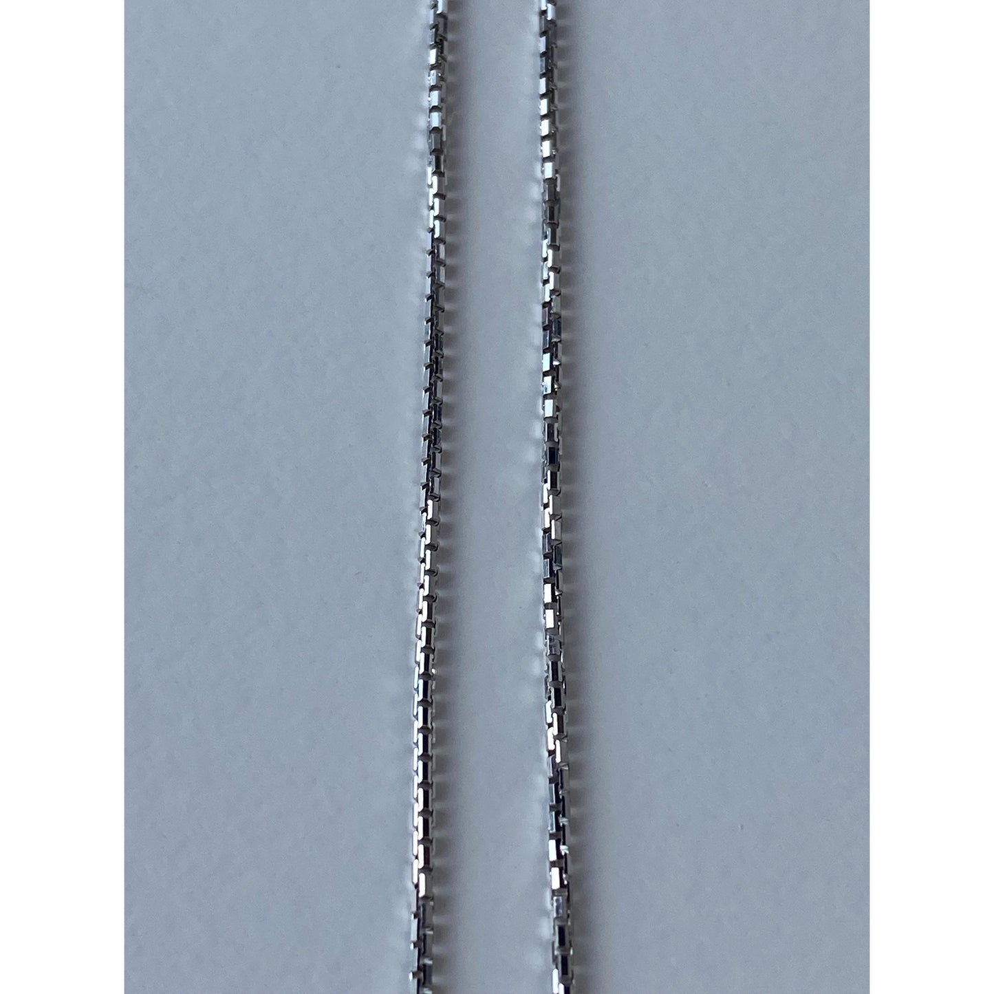 Vintage Solid 18k White Gold Box Chain Necklace - 17.75 inches