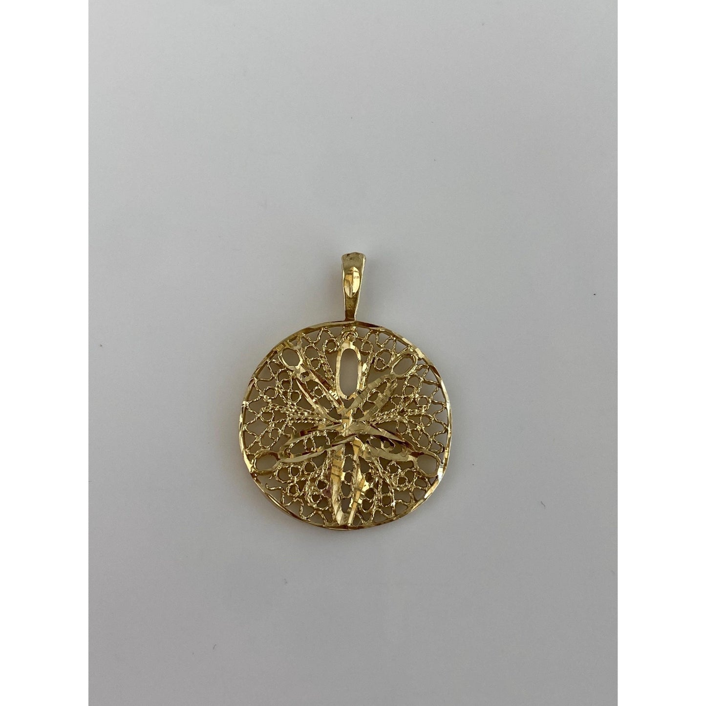 Vintage Solid 14k Yellow Gold Diamond Cut Charm