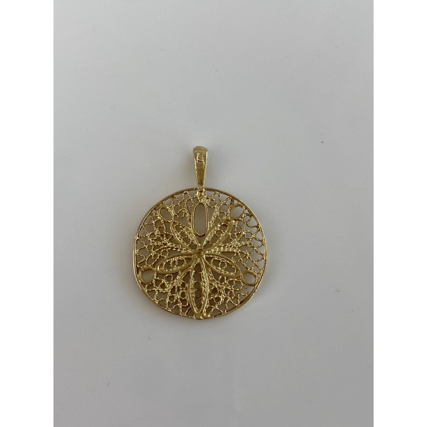 Vintage Solid 14k Yellow Gold Diamond Cut Charm