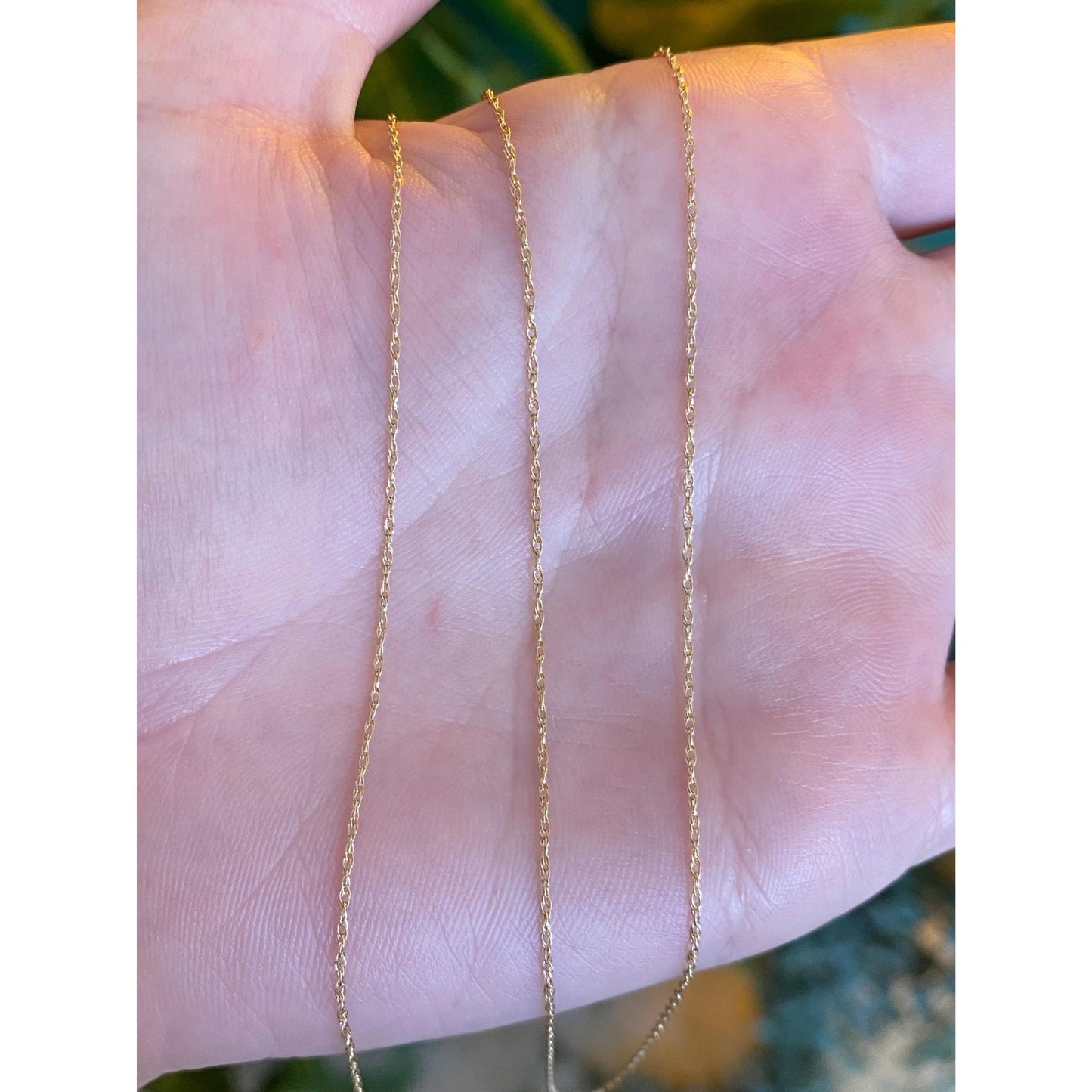 Vintage Solid 14k Yellow Gold Dainty Chain Necklace - 23 inches