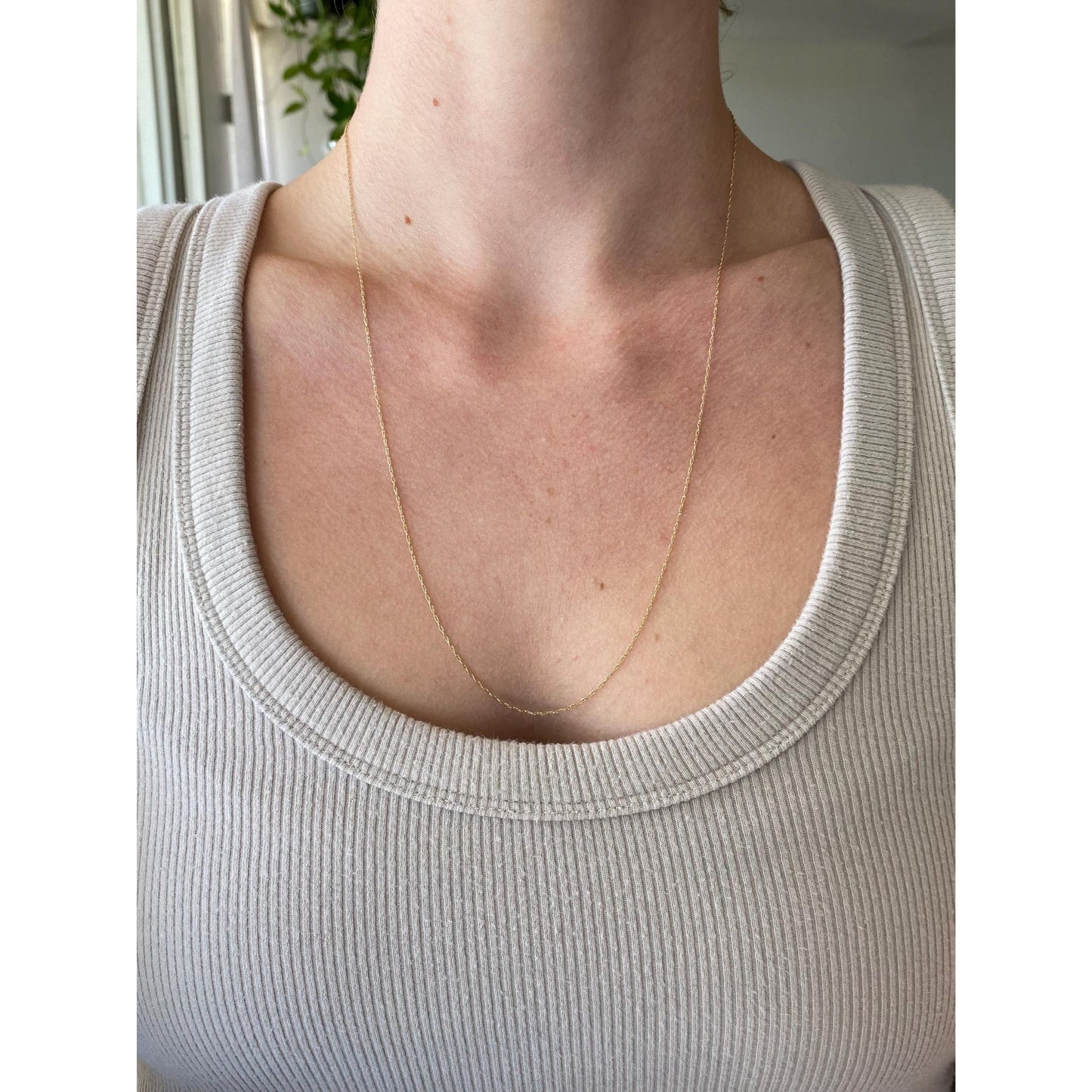 Vintage Solid 14k Yellow Gold Dainty Chain Necklace - 23 inches