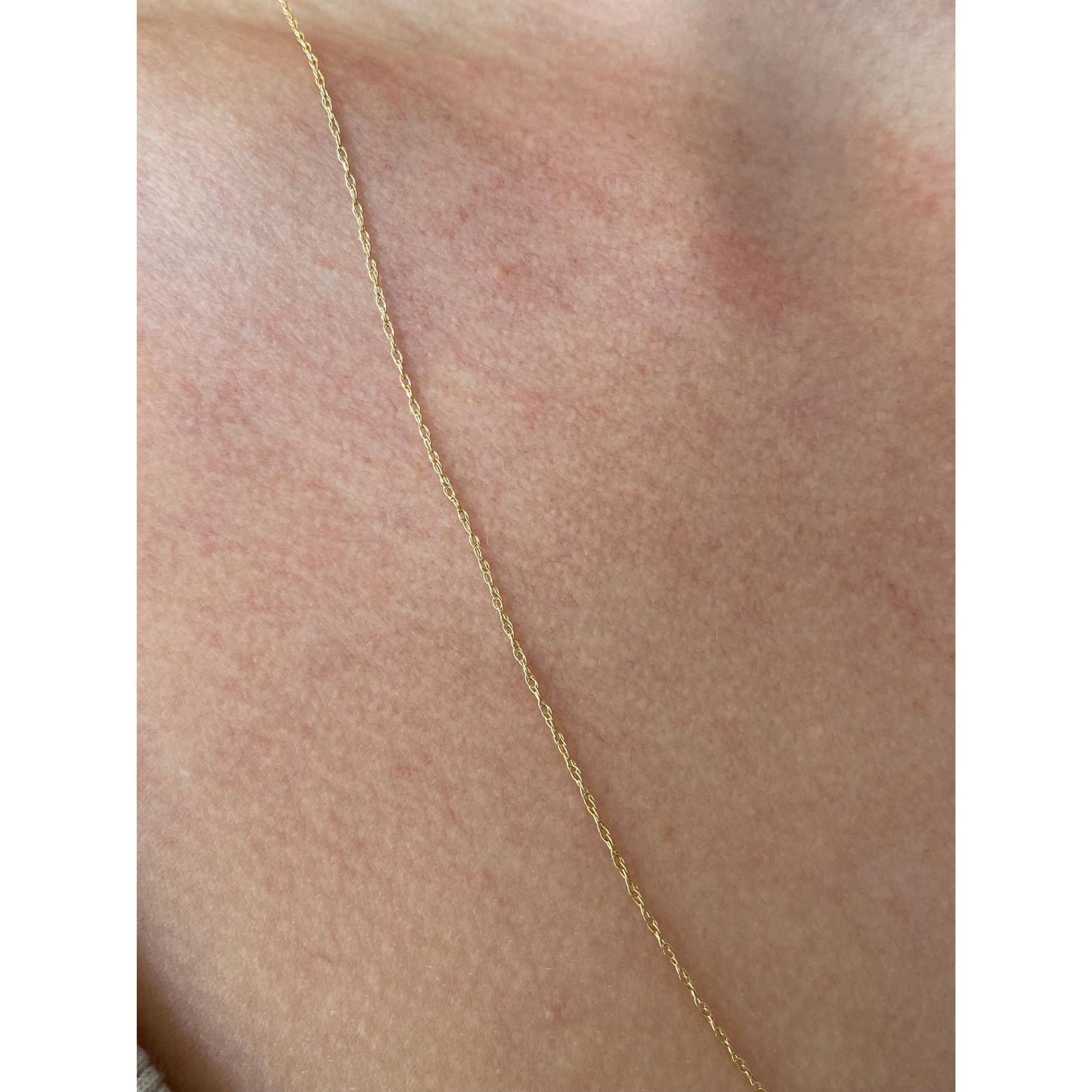 Vintage Solid 14k Yellow Gold Dainty Chain Necklace - 23 inches