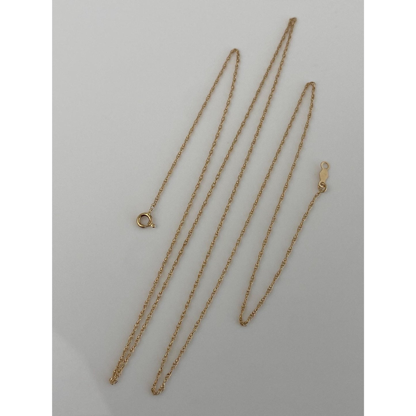 Vintage Solid 14k Yellow Gold Dainty Chain Necklace - 23 inches