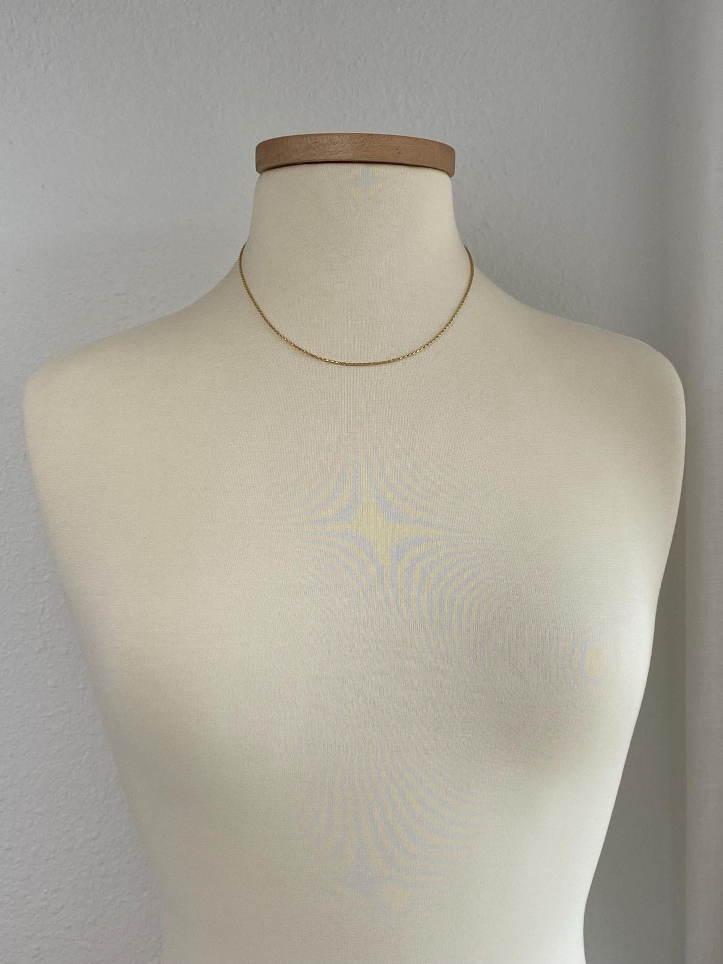 Vintage Solid 14k Yellow Gold Rope Style Chain Necklace - 17.75 inches