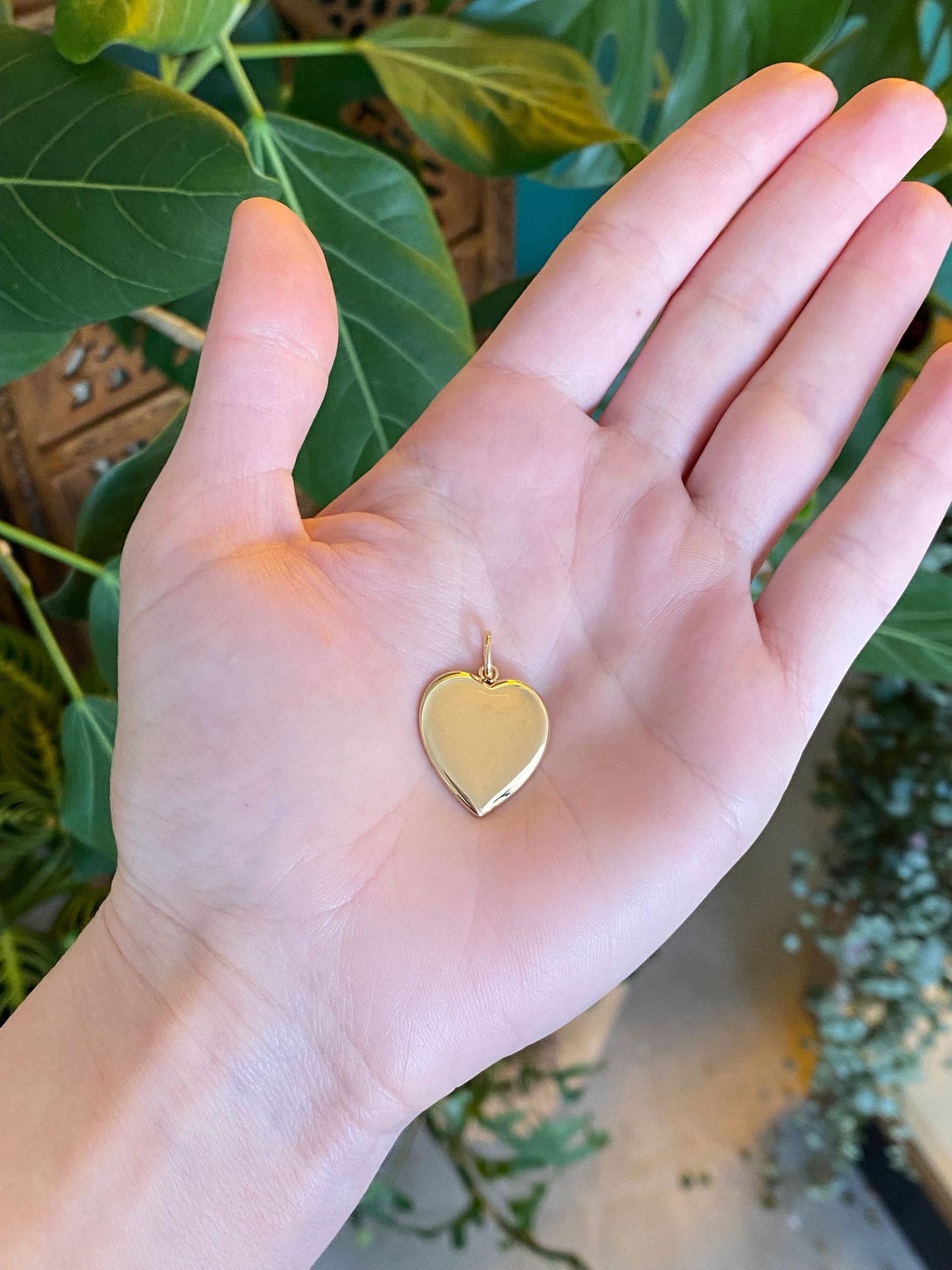Vintage 14k Yellow Gold Heart Cufflink Conversion Charm