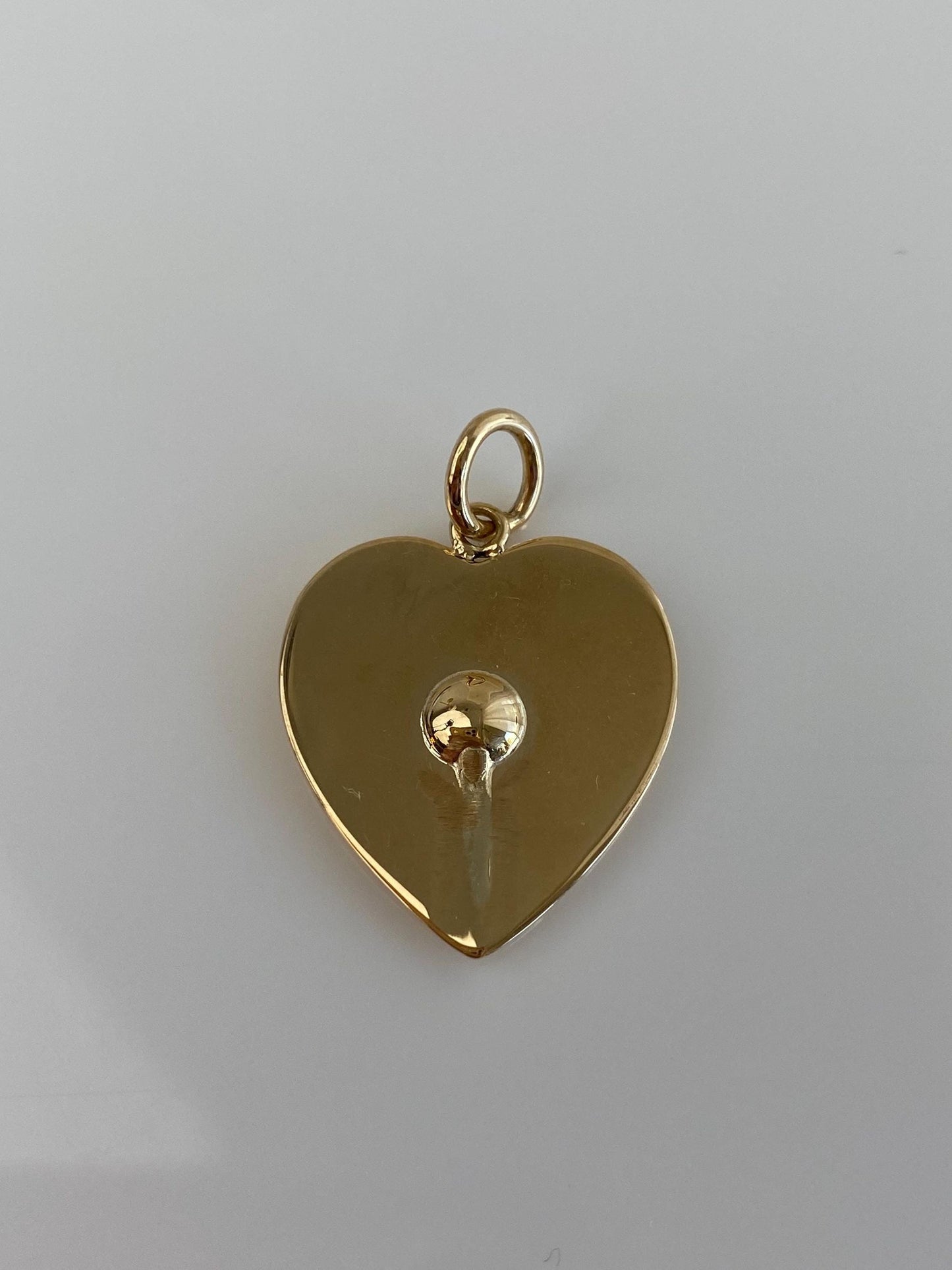 Vintage 14k Yellow Gold Heart Cufflink Conversion Charm