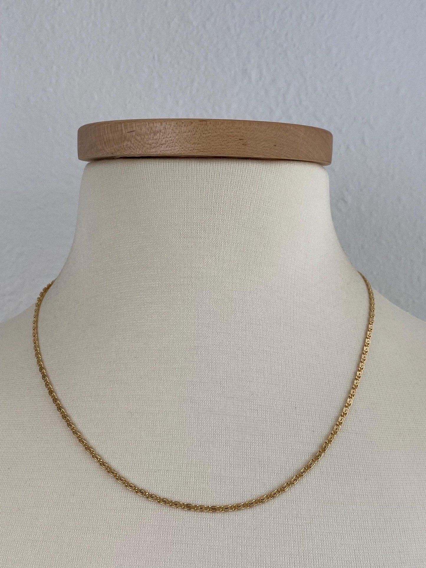 Vintage Solid 14k Yellow Gold Spiral Link Chain Necklace - 19.75 inches