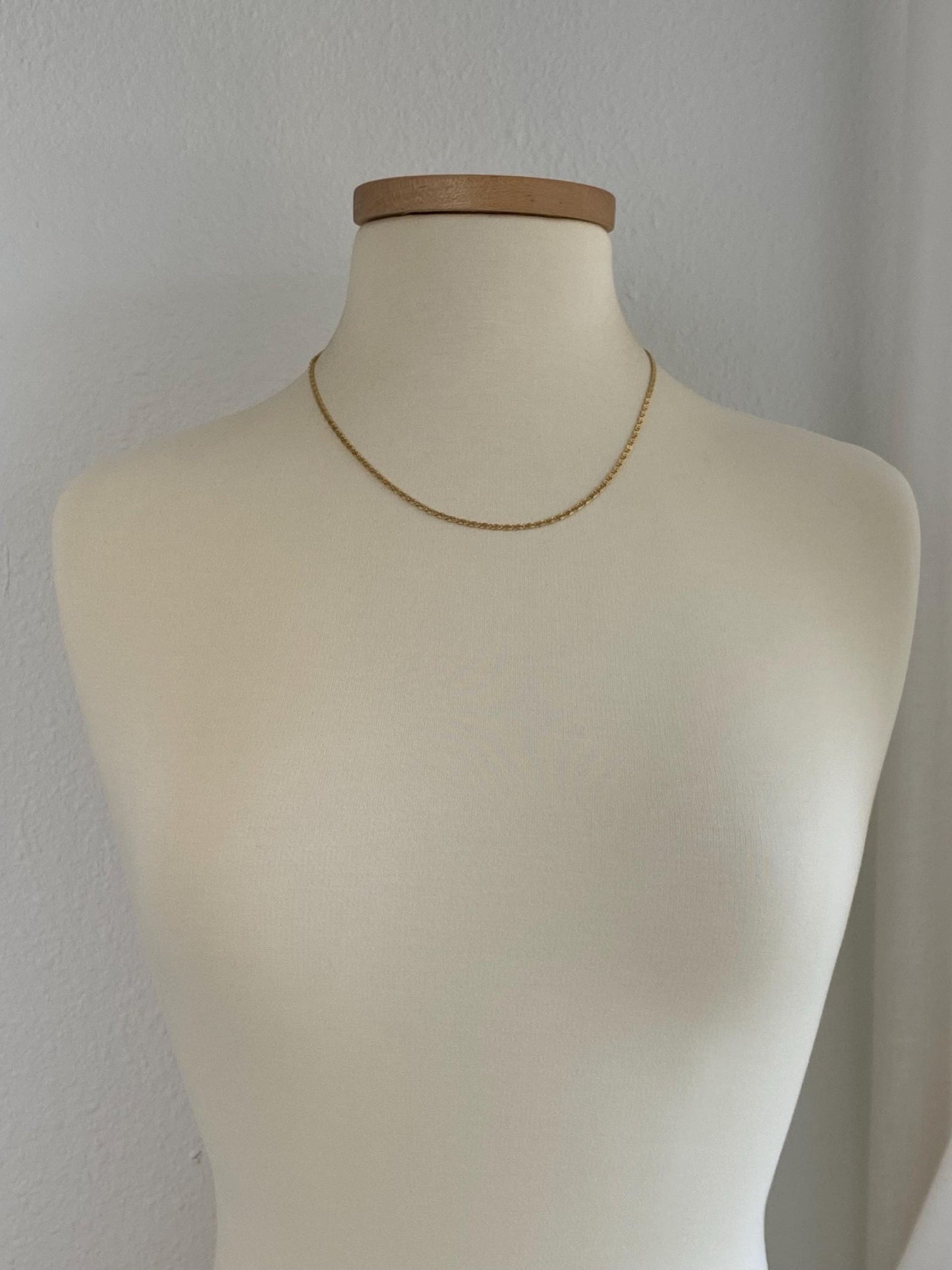 Vintage Solid 14k Yellow Gold Spiral Link Chain Necklace - 19.75 inches