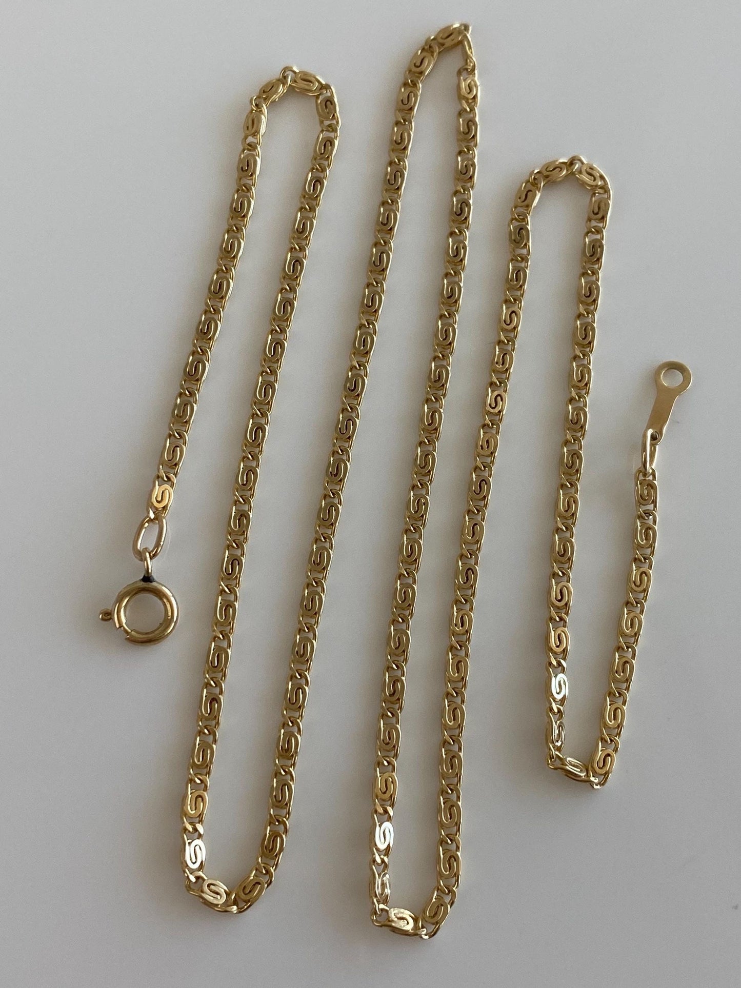 Vintage Solid 14k Yellow Gold Spiral Link Chain Necklace - 19.75 inches