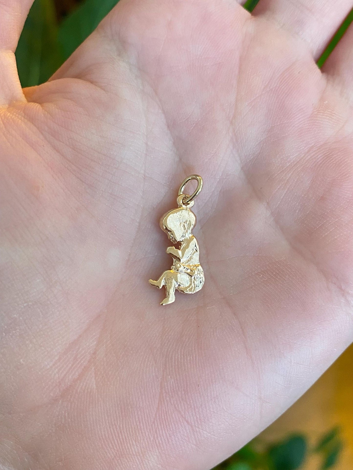 Vintage Solid 10k Yellow Gold Baby Charm