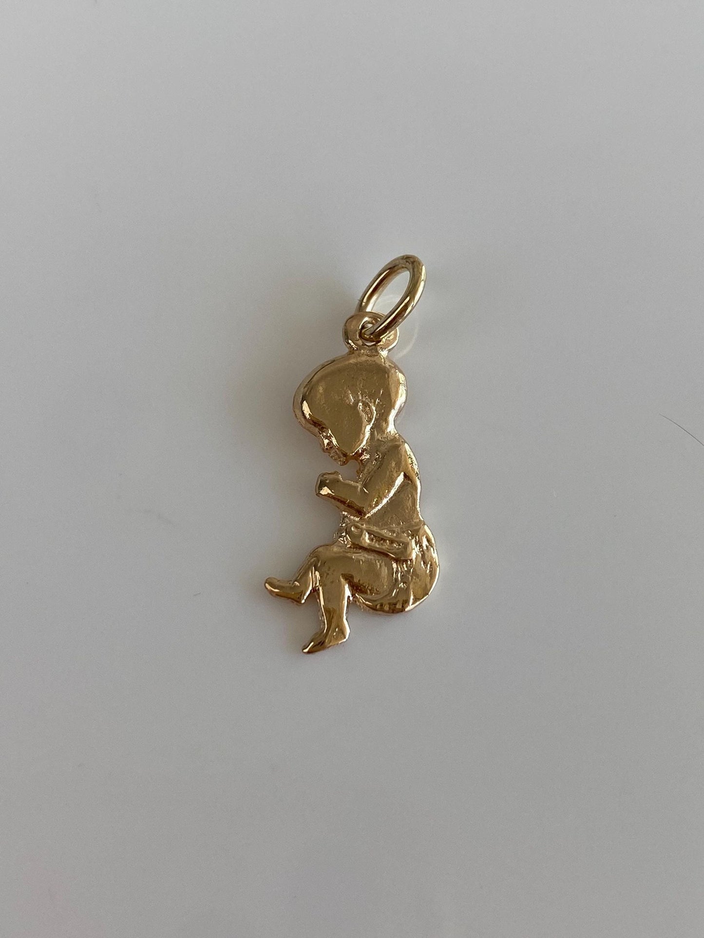 Vintage Solid 10k Yellow Gold Baby Charm