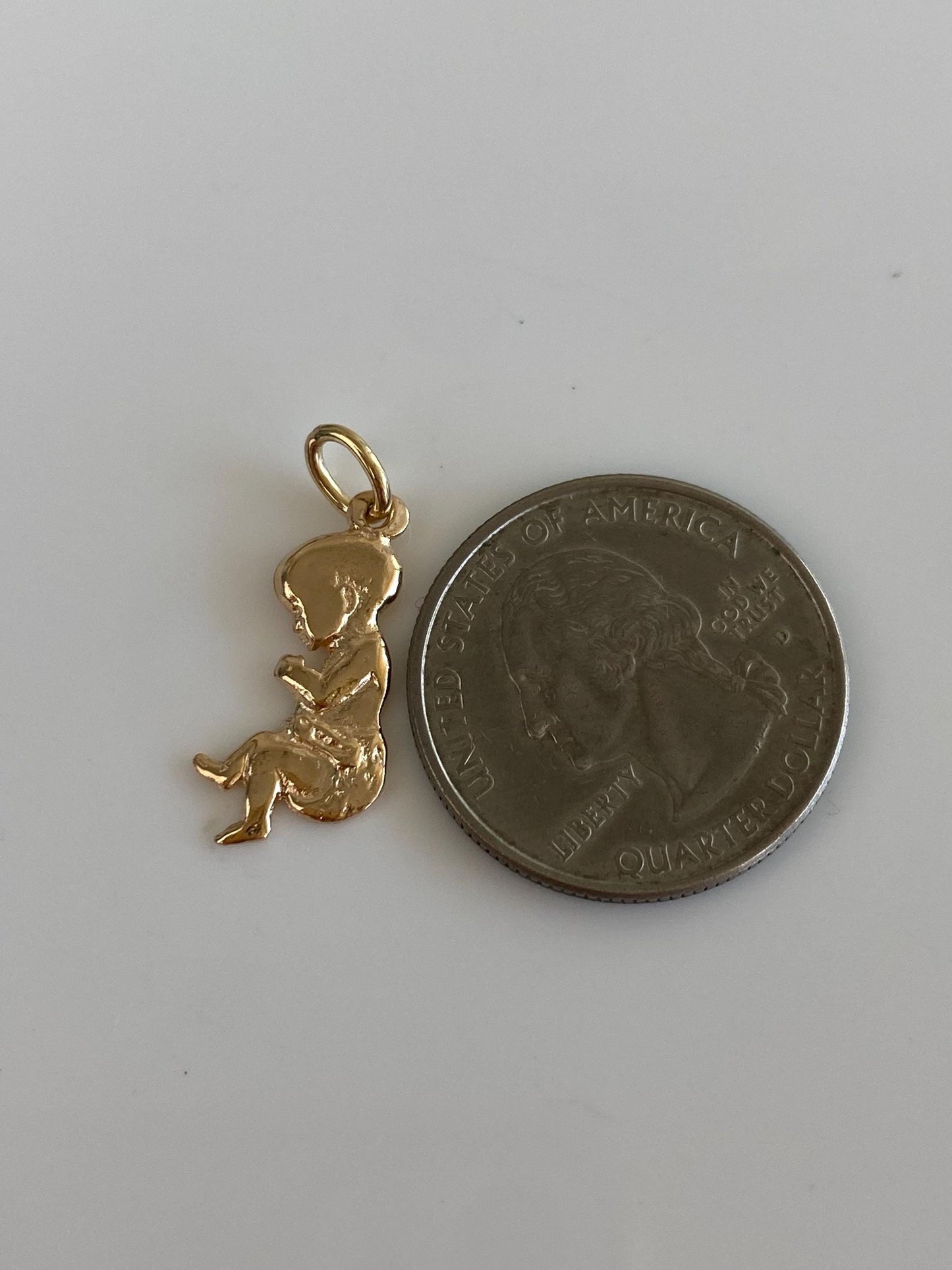Vintage Solid 10k Yellow Gold Baby Charm
