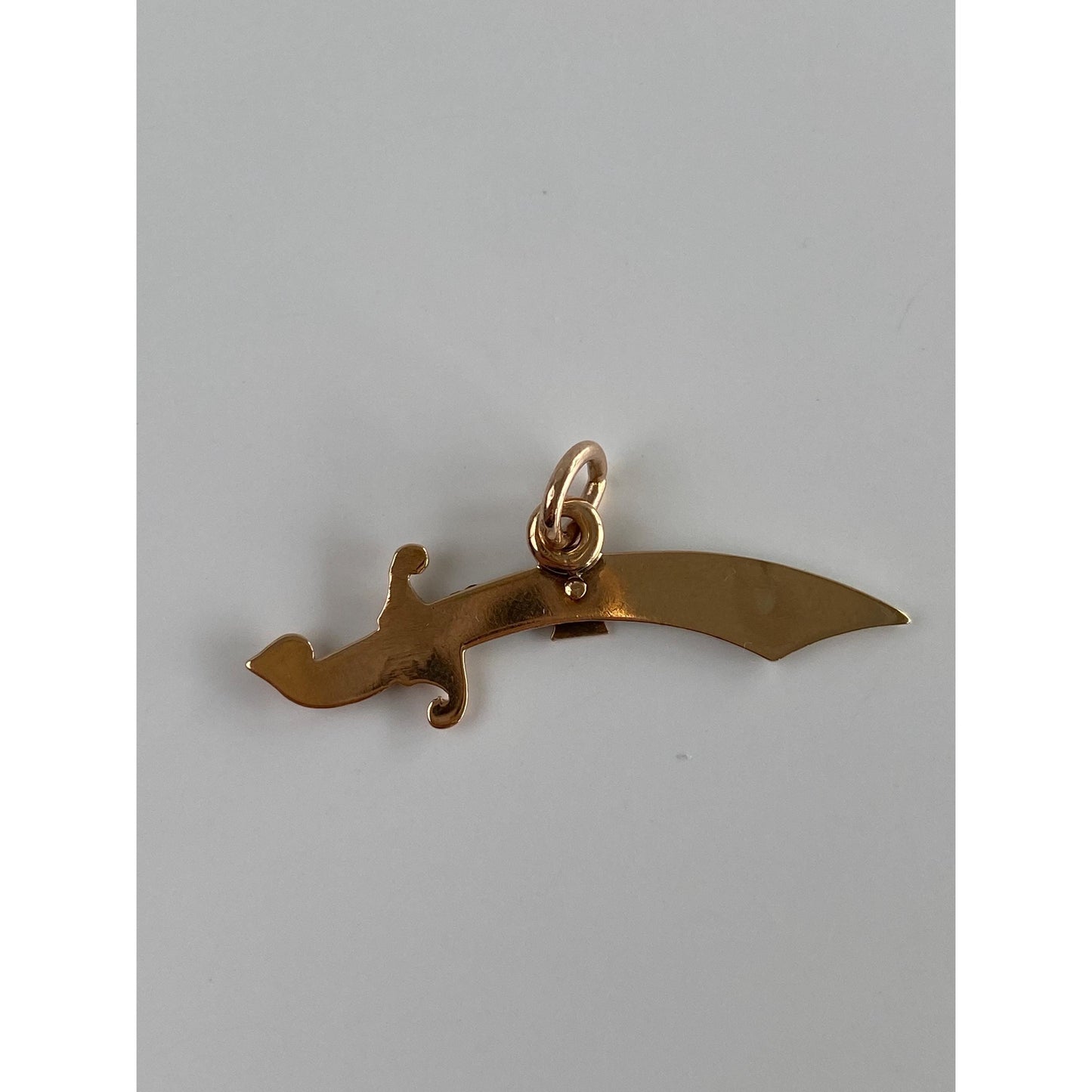 Vintage Solid 10k Rosey & White Gold Saber Sword Charm