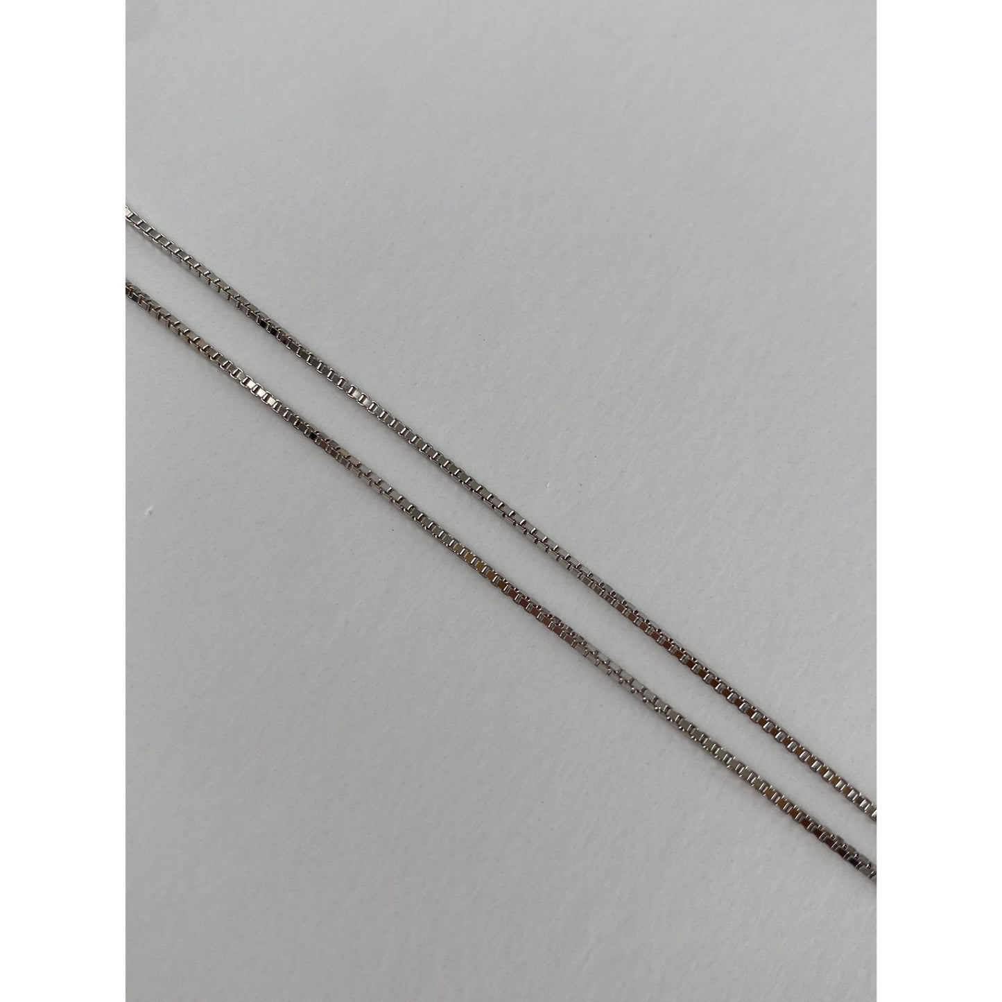 Solid 14k White & Yellow Gold Diamond Amethyst Box Chain Necklace - 16.25 inches