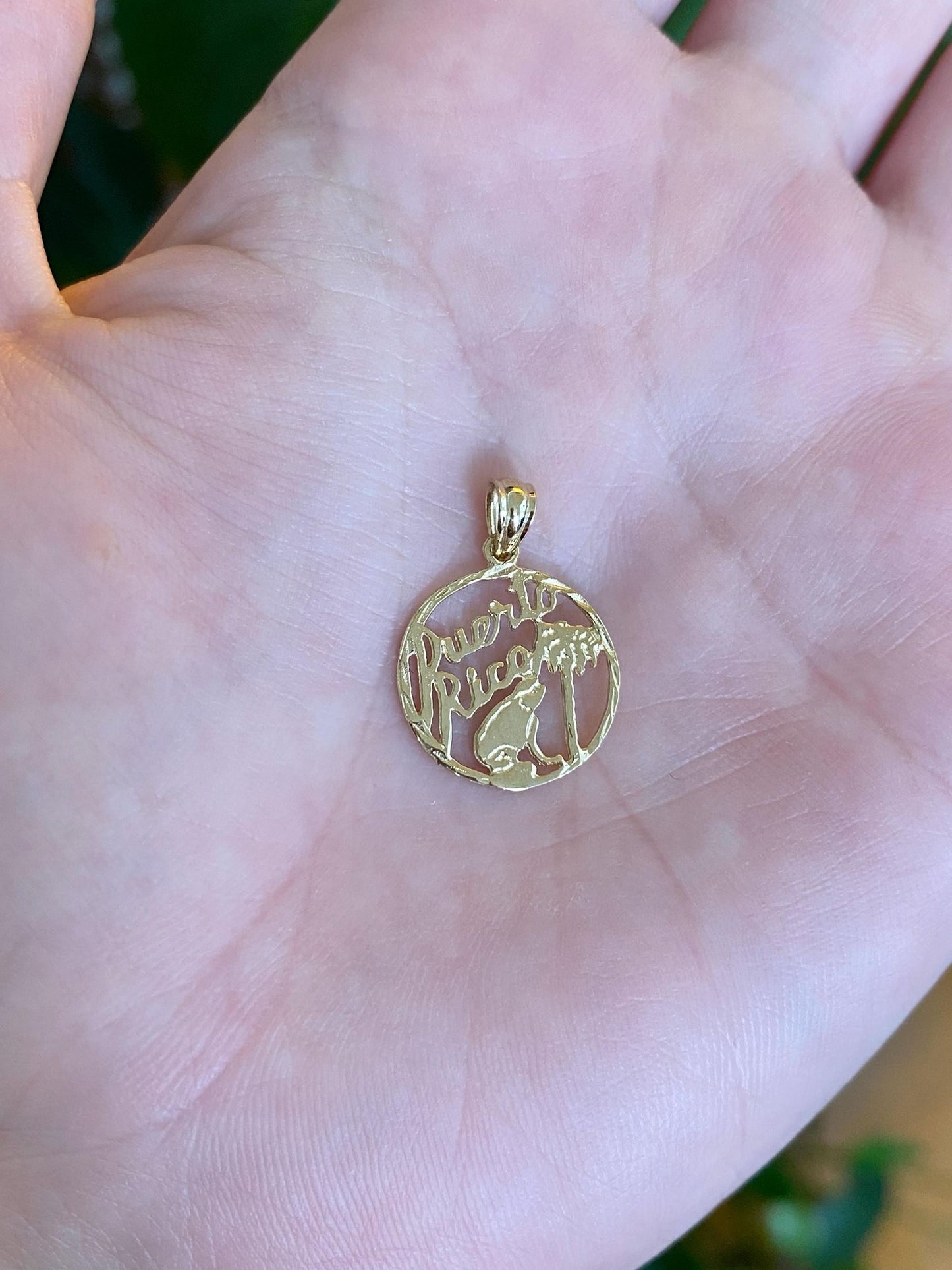 Vintage Solid 14k Yellow Gold Puerto Rico Charm