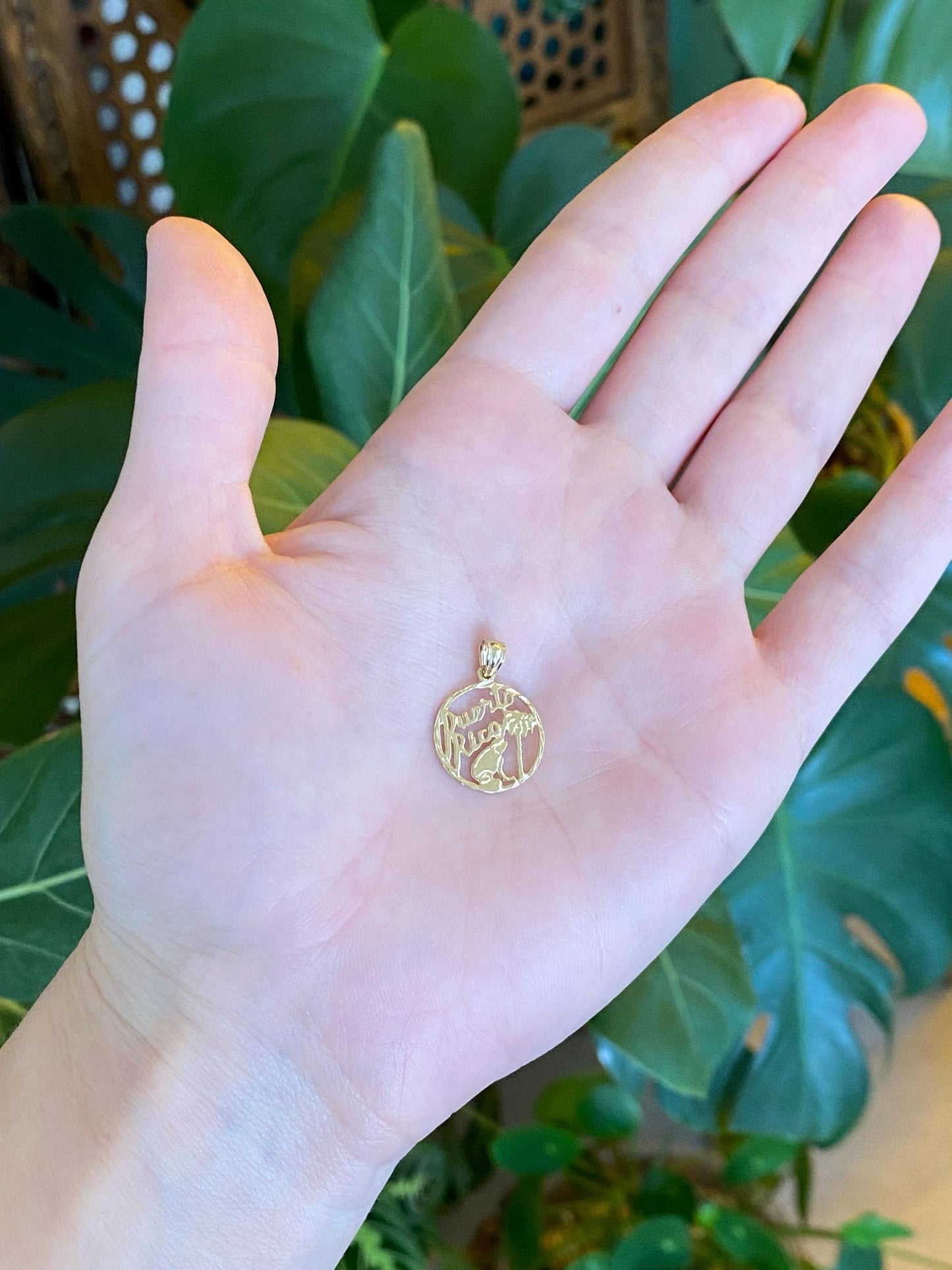 Vintage Solid 14k Yellow Gold Puerto Rico Charm