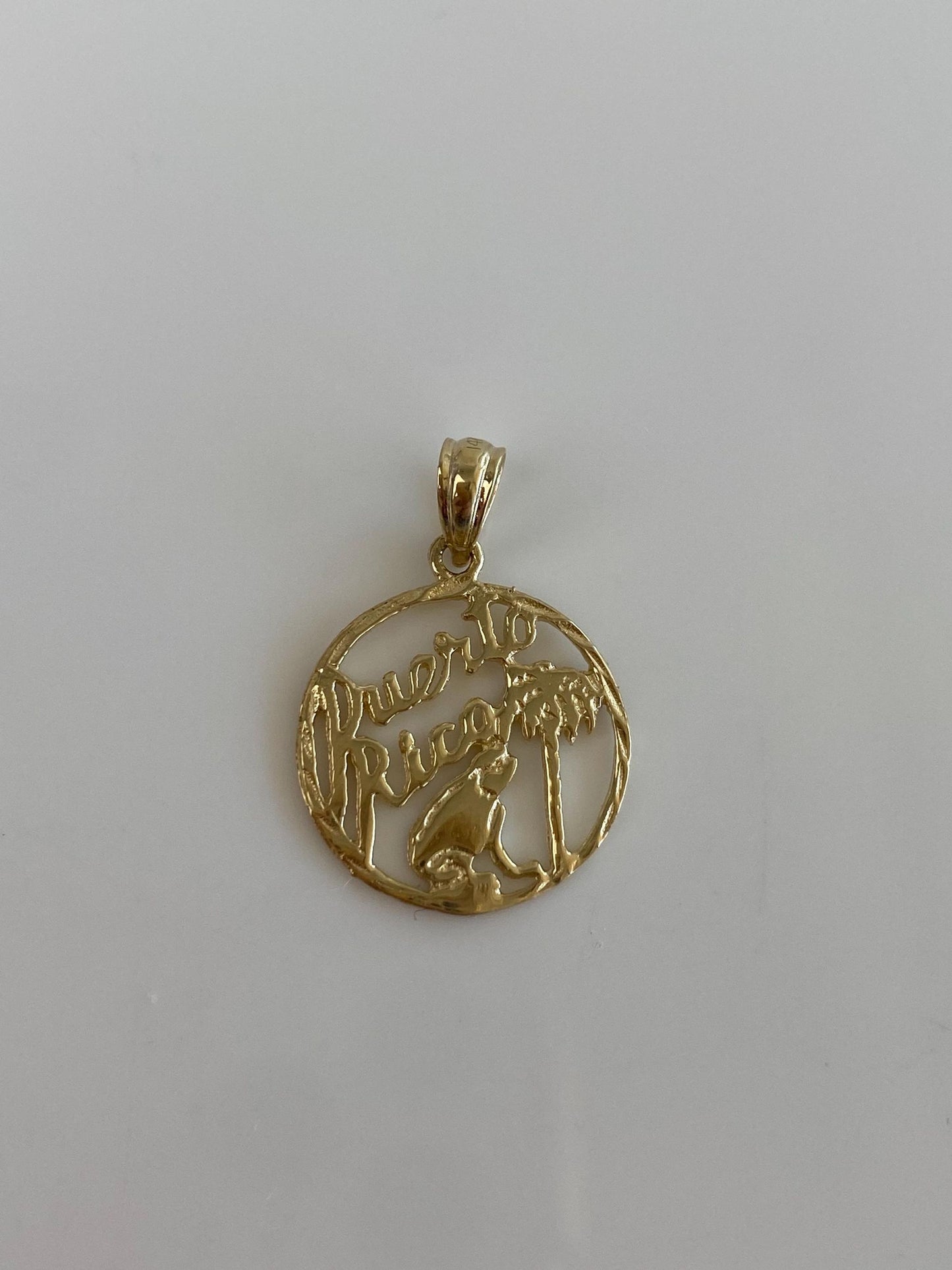 Vintage Solid 14k Yellow Gold Puerto Rico Charm