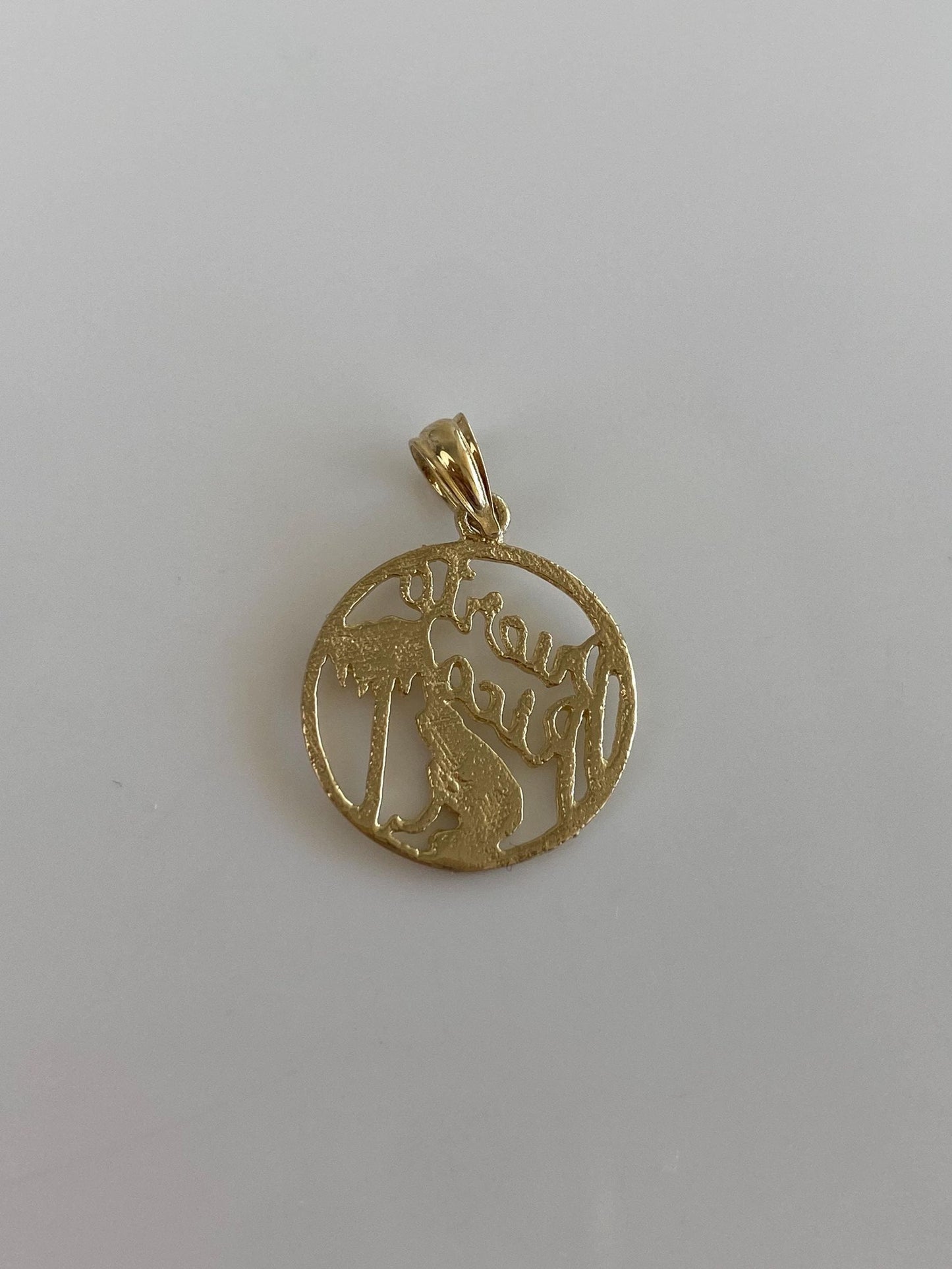 Vintage Solid 14k Yellow Gold Puerto Rico Charm