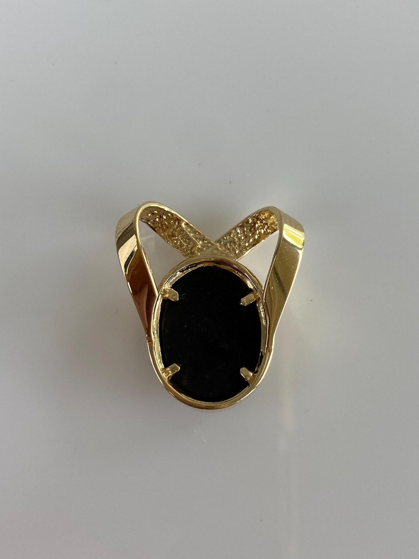 Vintage Solid 14k Yellow Gold Opal Mosaic Triplet Slide Charm