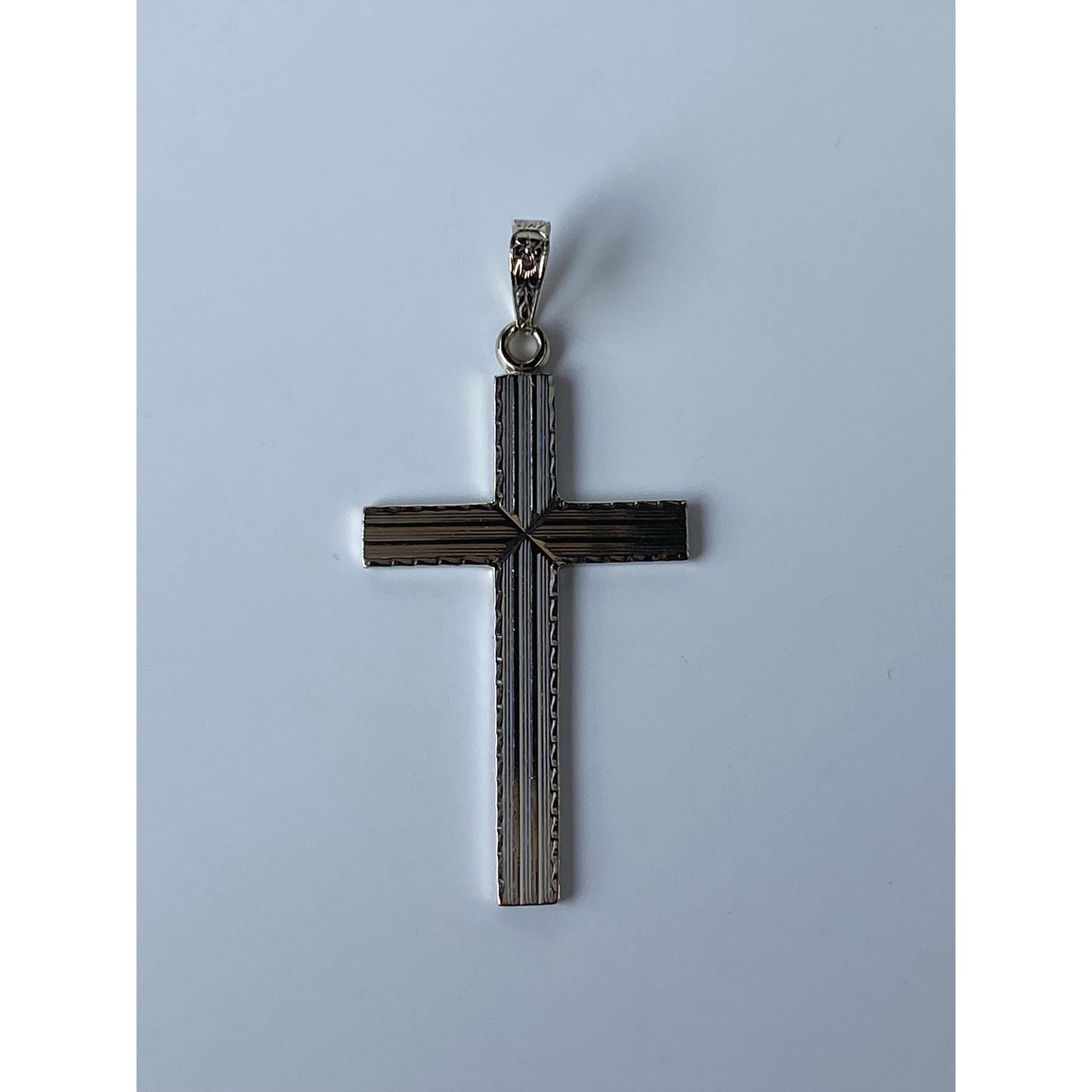 Vintage Solid 14k White Gold Cross Charm