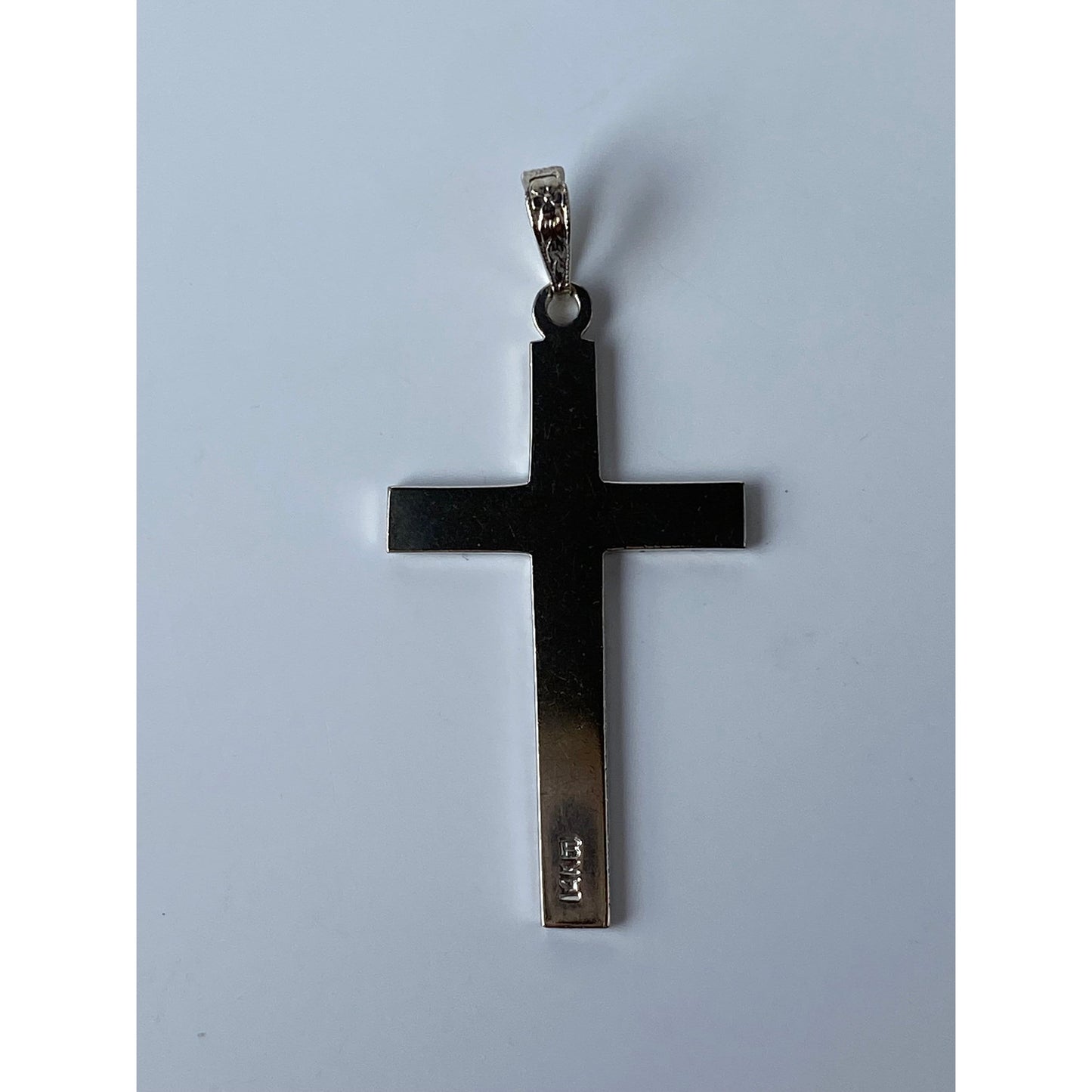 Vintage Solid 14k White Gold Cross Charm