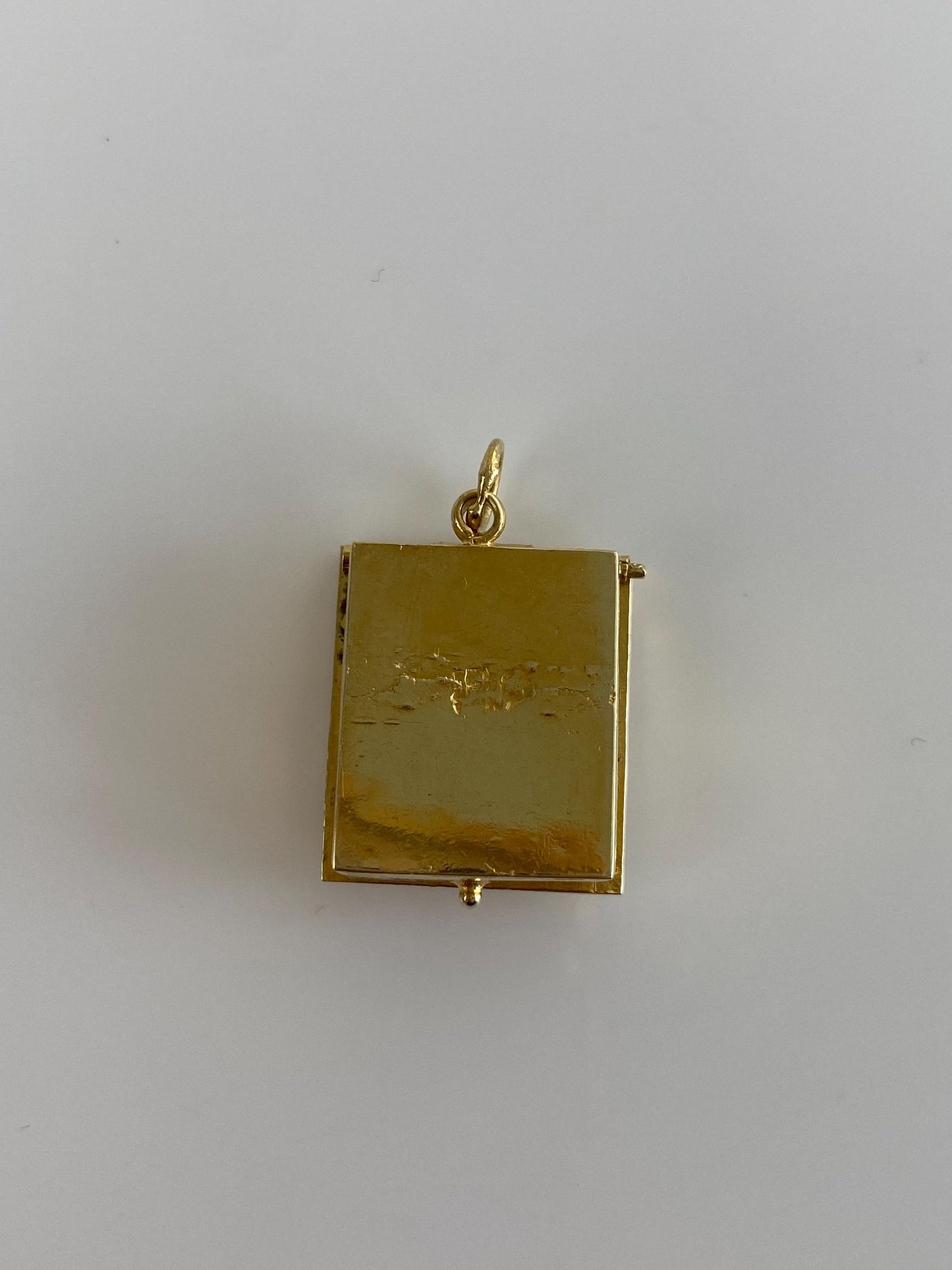 Vintage Solid 18k Yellow Gold Turquoise Filigree Box Charm