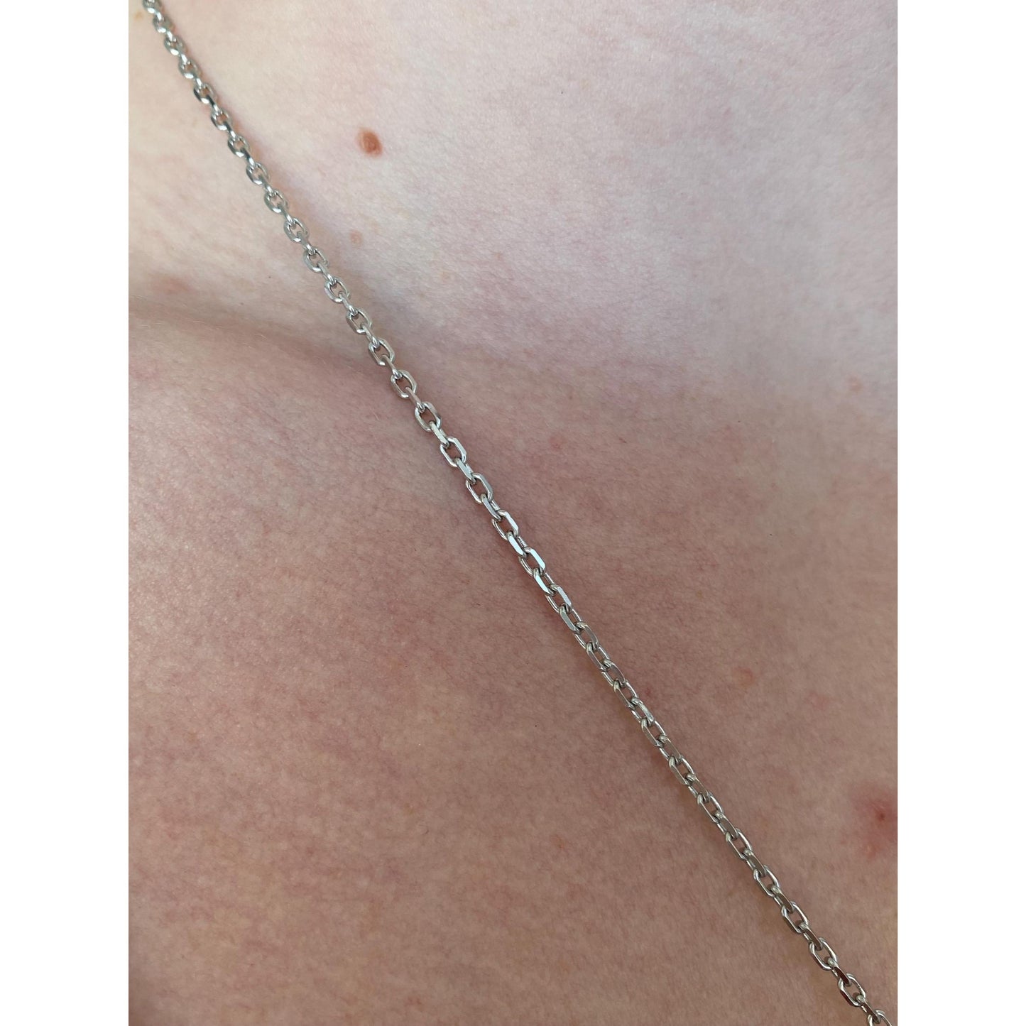 Damiani Solid 18k White Gold Black Diamond Double Sided Circle Biker Link Necklace - 21.75 inches