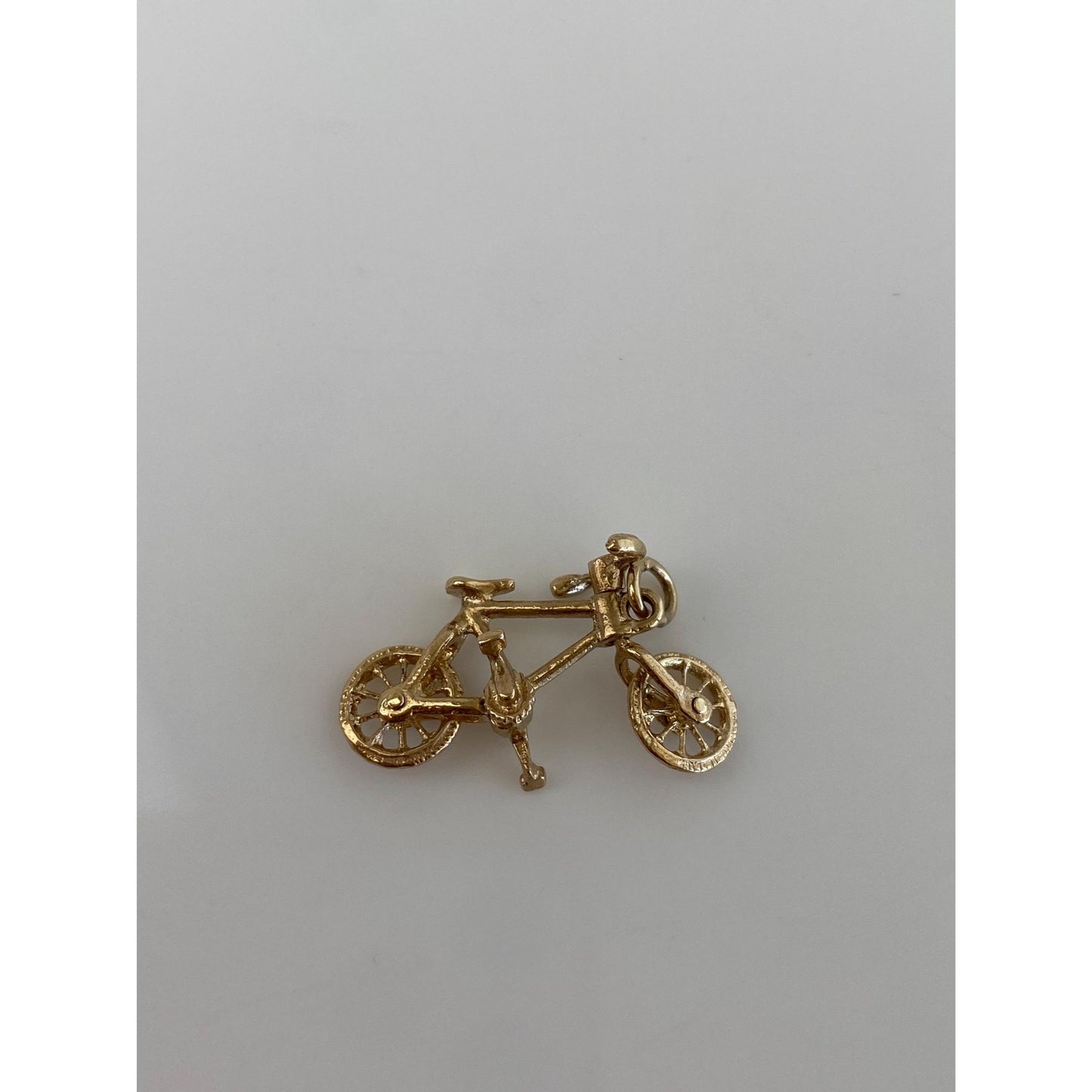 Vintage Solid 10k Yellow Gold Articulated Bicycle Charm