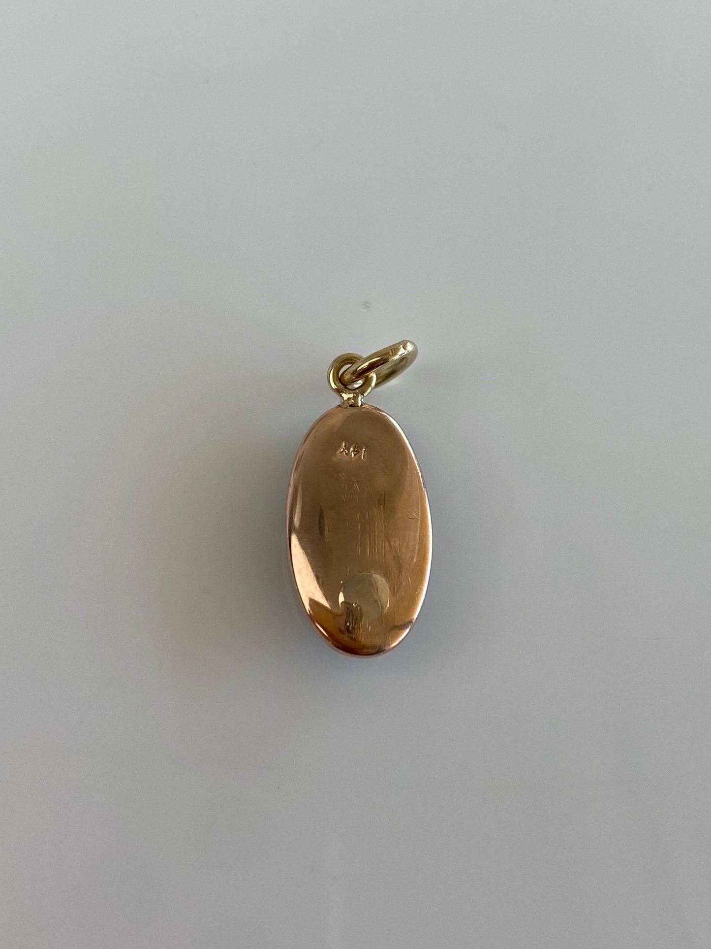 Vintage Solid 14k Yellow Gold Nephrite Charm