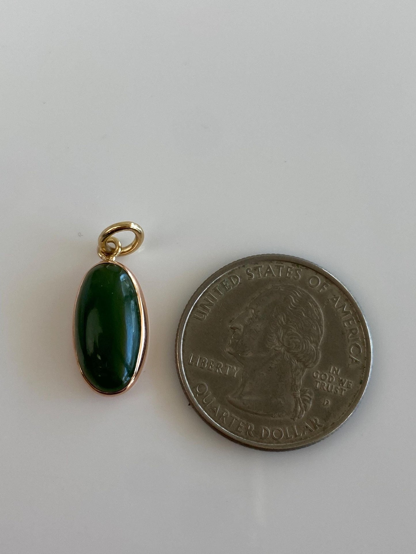 Vintage Solid 14k Yellow Gold Nephrite Charm