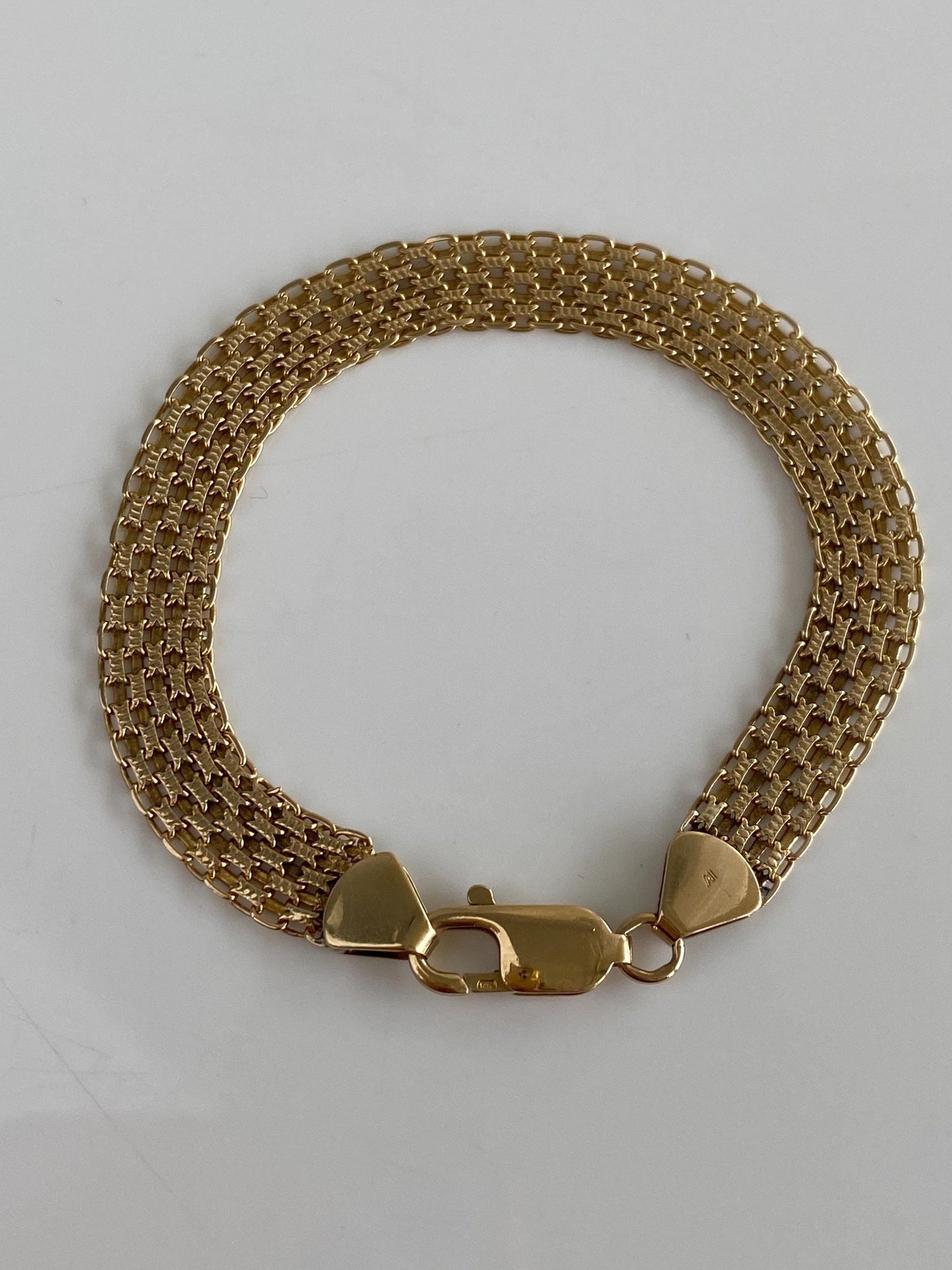 Vintage Solid 14k Yellow Gold Open Work Chain Bracelet - 7.25 inches