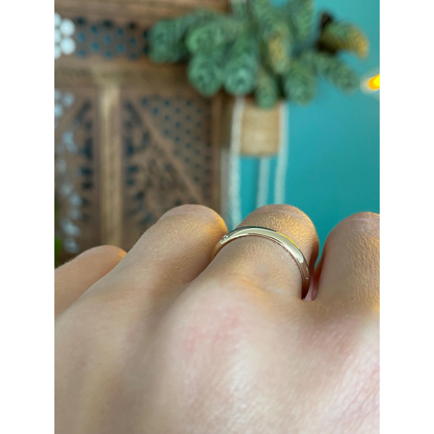 Vintage Solid 14k Yellow & White Gold Ring Band - Size 6.75