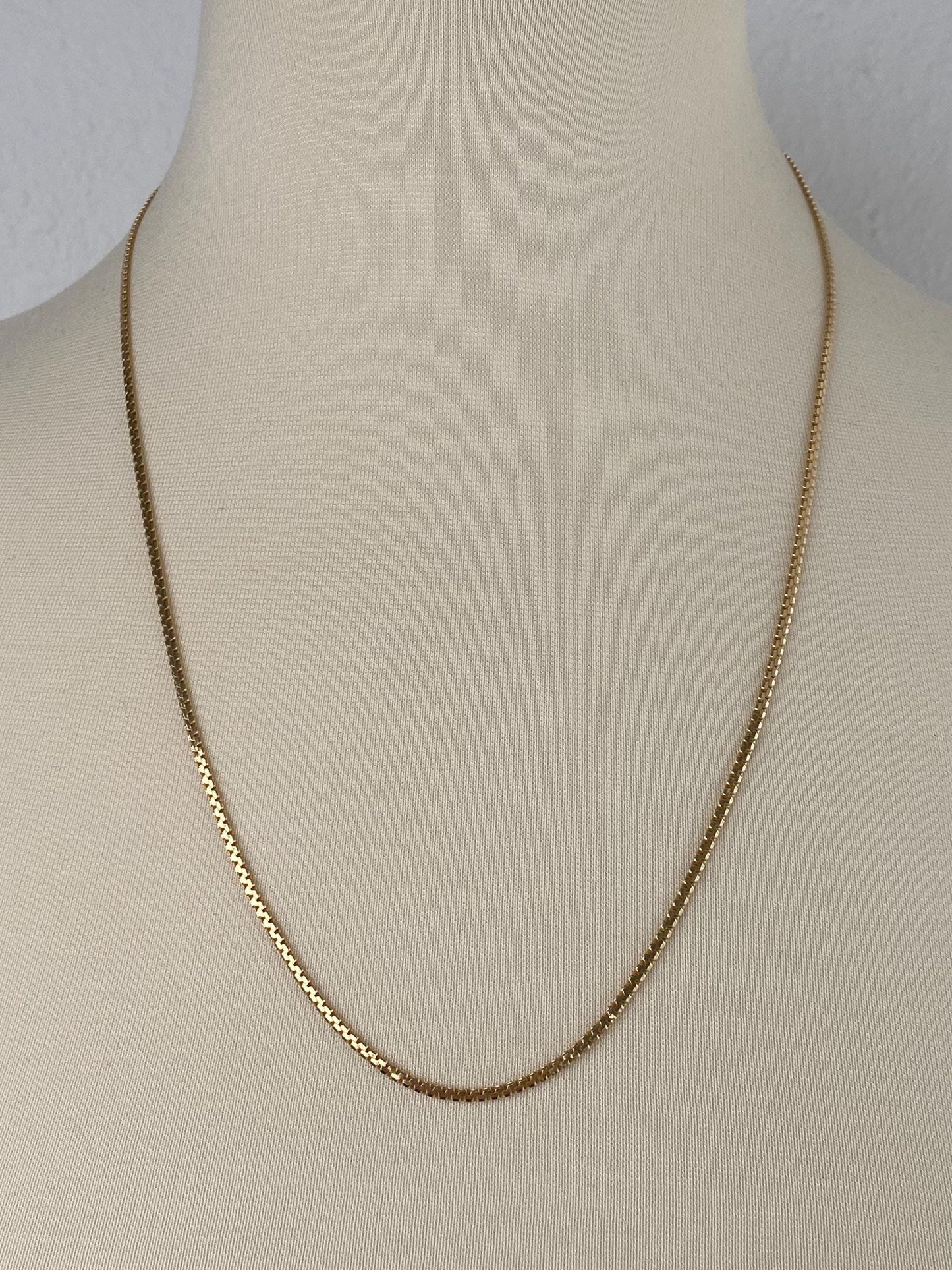 Vintage Solid 14k Yellow Gold Chunky Flat Chain Necklace - 24.25 inches