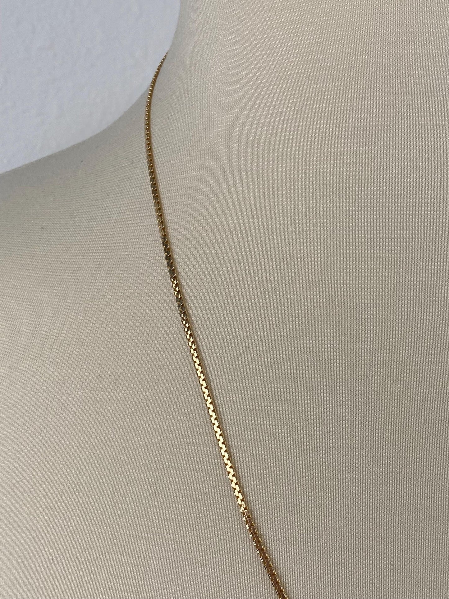 Vintage Solid 14k Yellow Gold Chunky Flat Chain Necklace - 24.25 inches