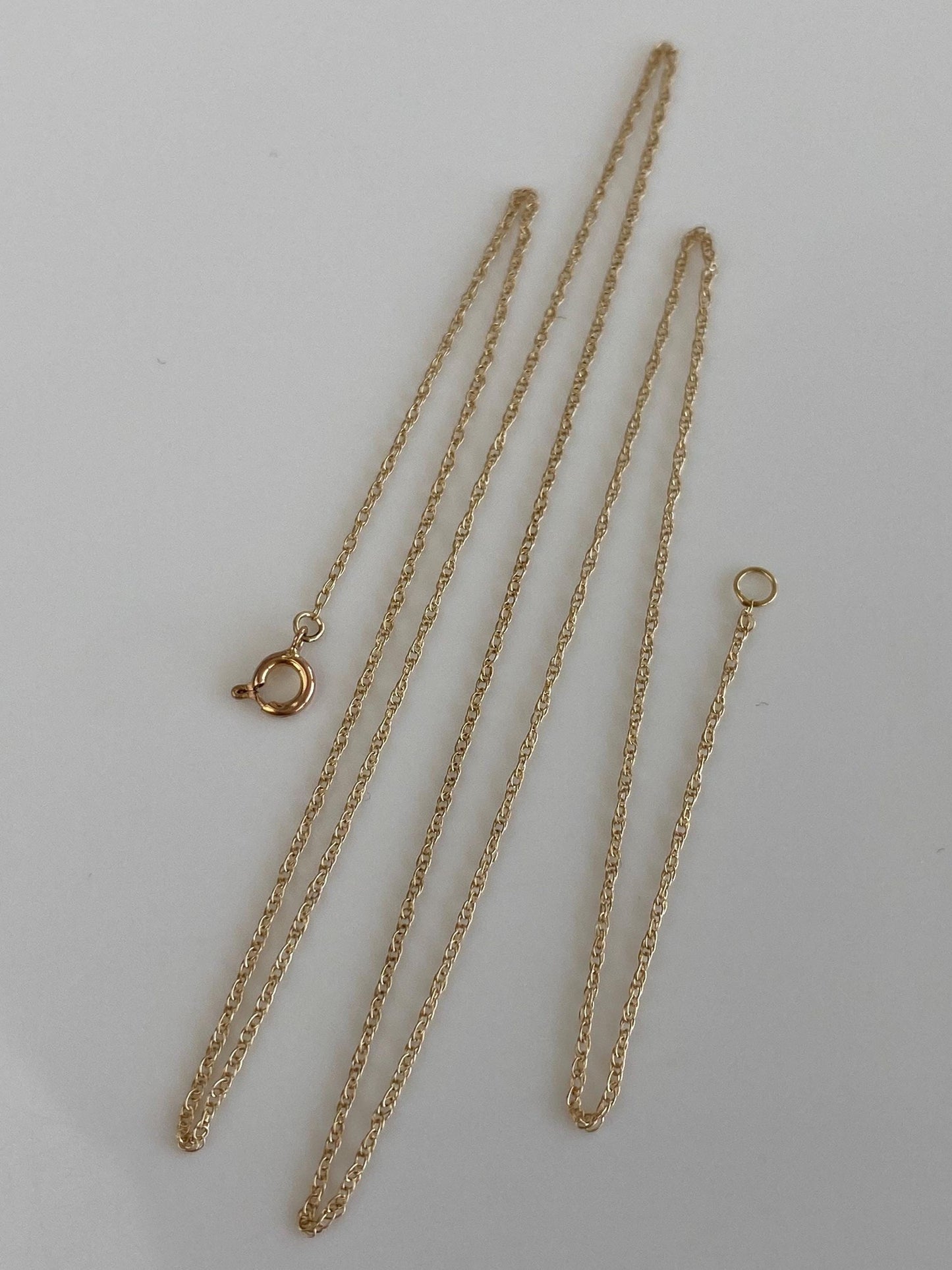 Vintage Solid 14k Yellow Gold Dainty Chain Necklace - 19.75 inches