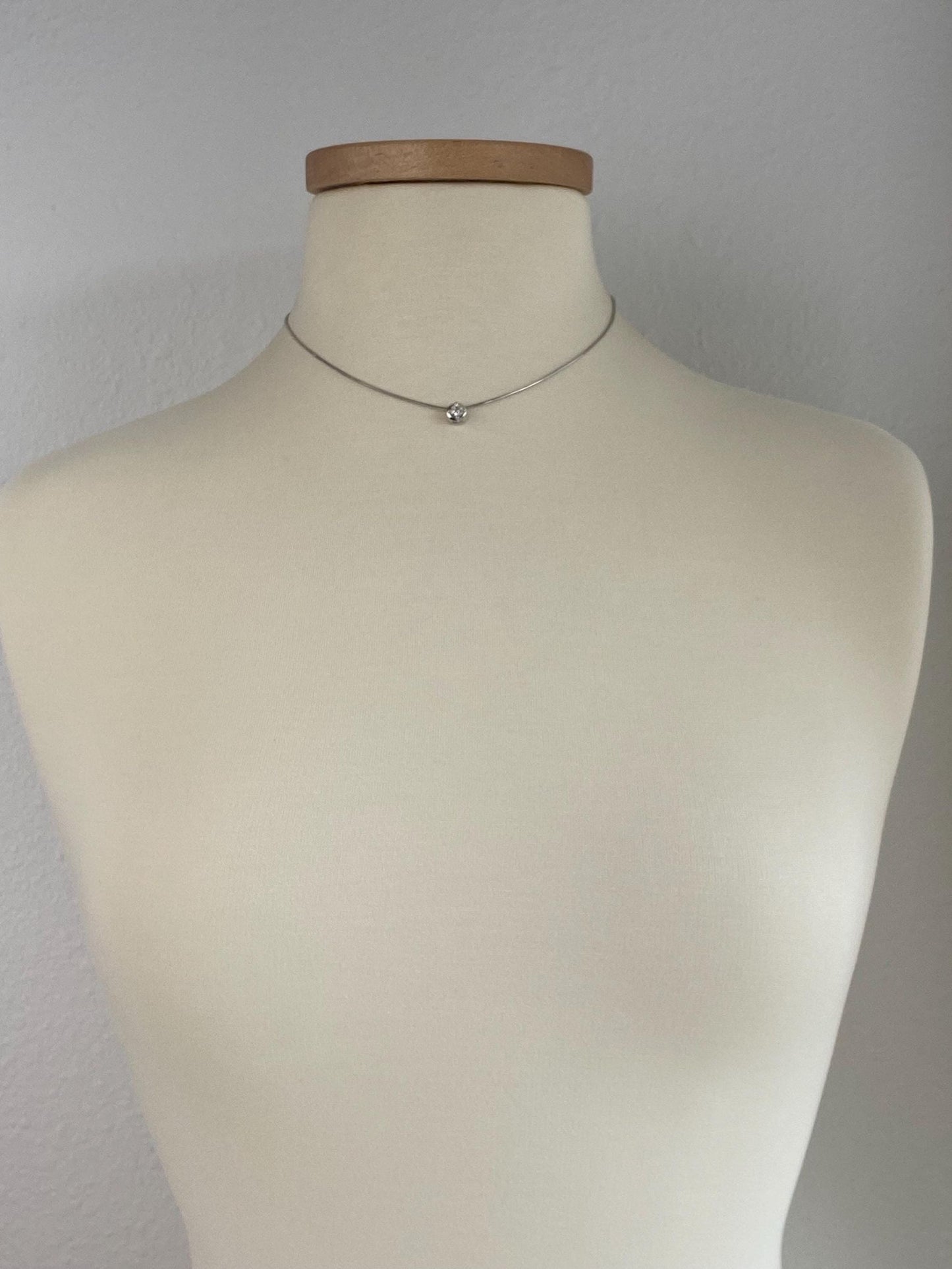 Vintage Solid 14k White Gold Diamond Charm Snake Chain Necklace - 16.25 inches