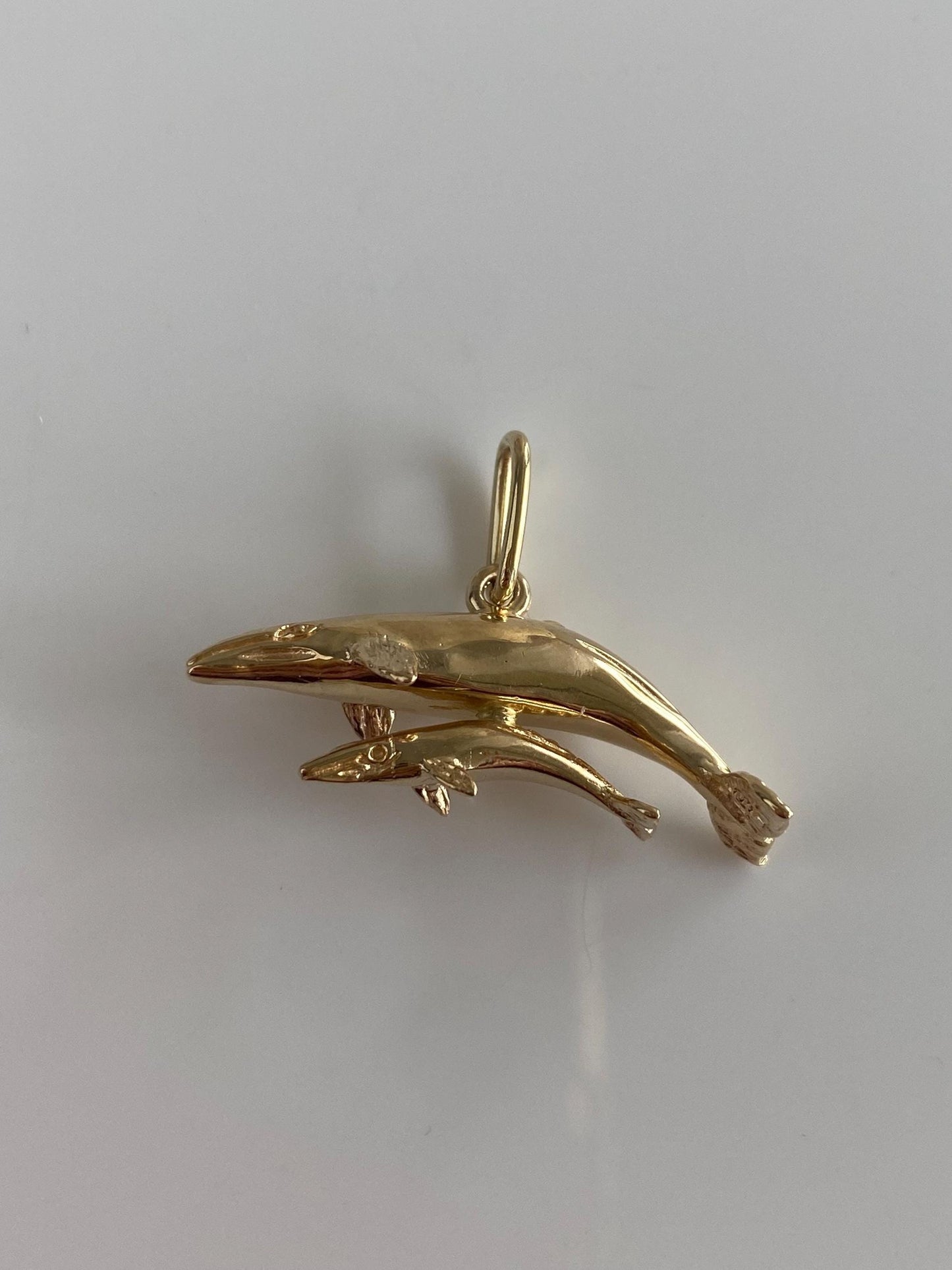 Vintage Solid 14k Yellow Gold Whale Baby Charm
