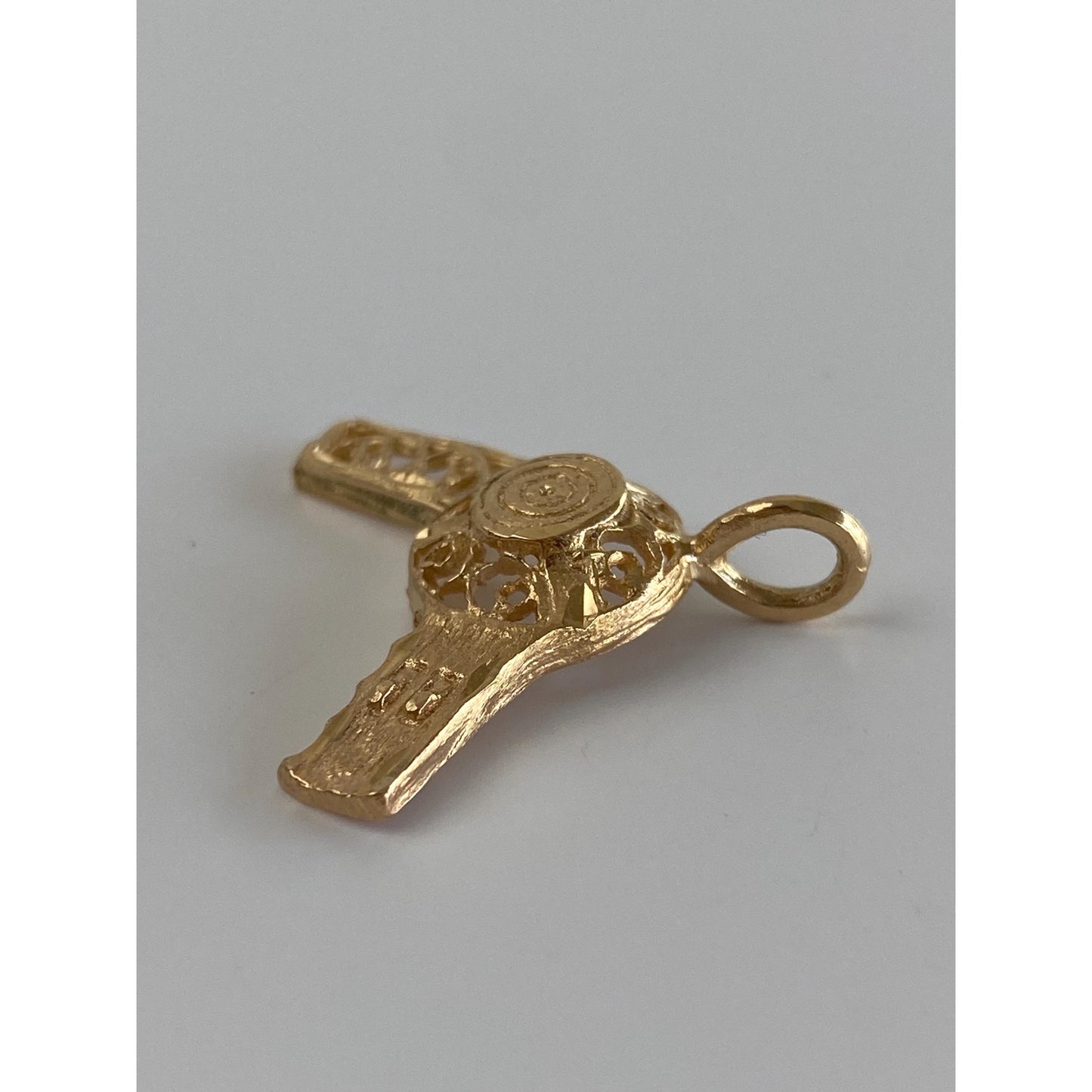 Vintage Solid 14k Yellow Gold Filigree Hair Dryer Charm