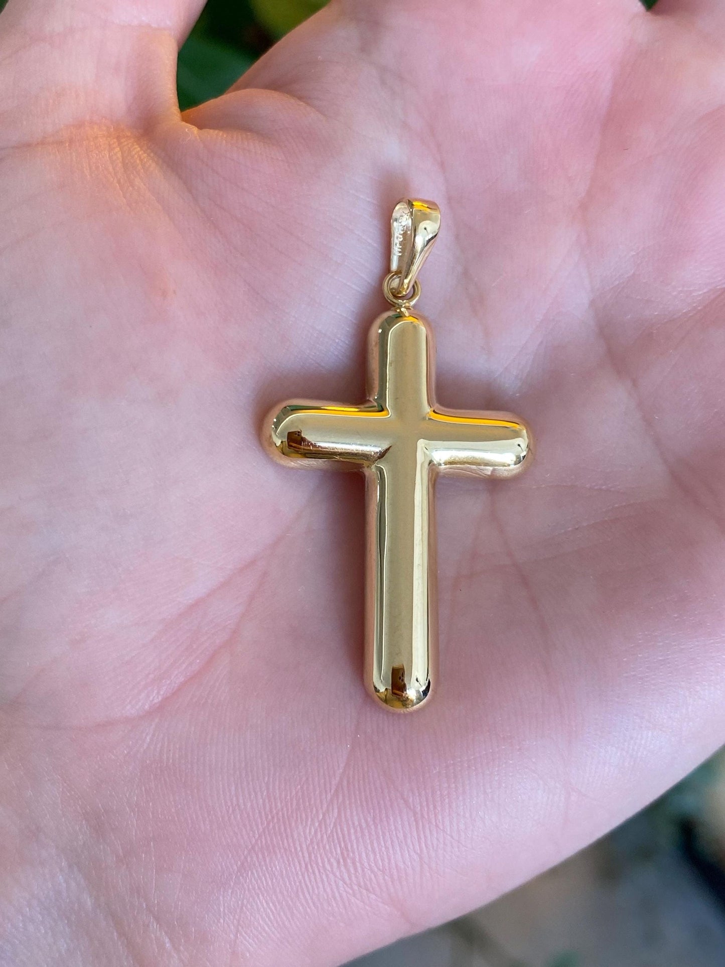 Vintage 18k Yellow Gold Cross Charm