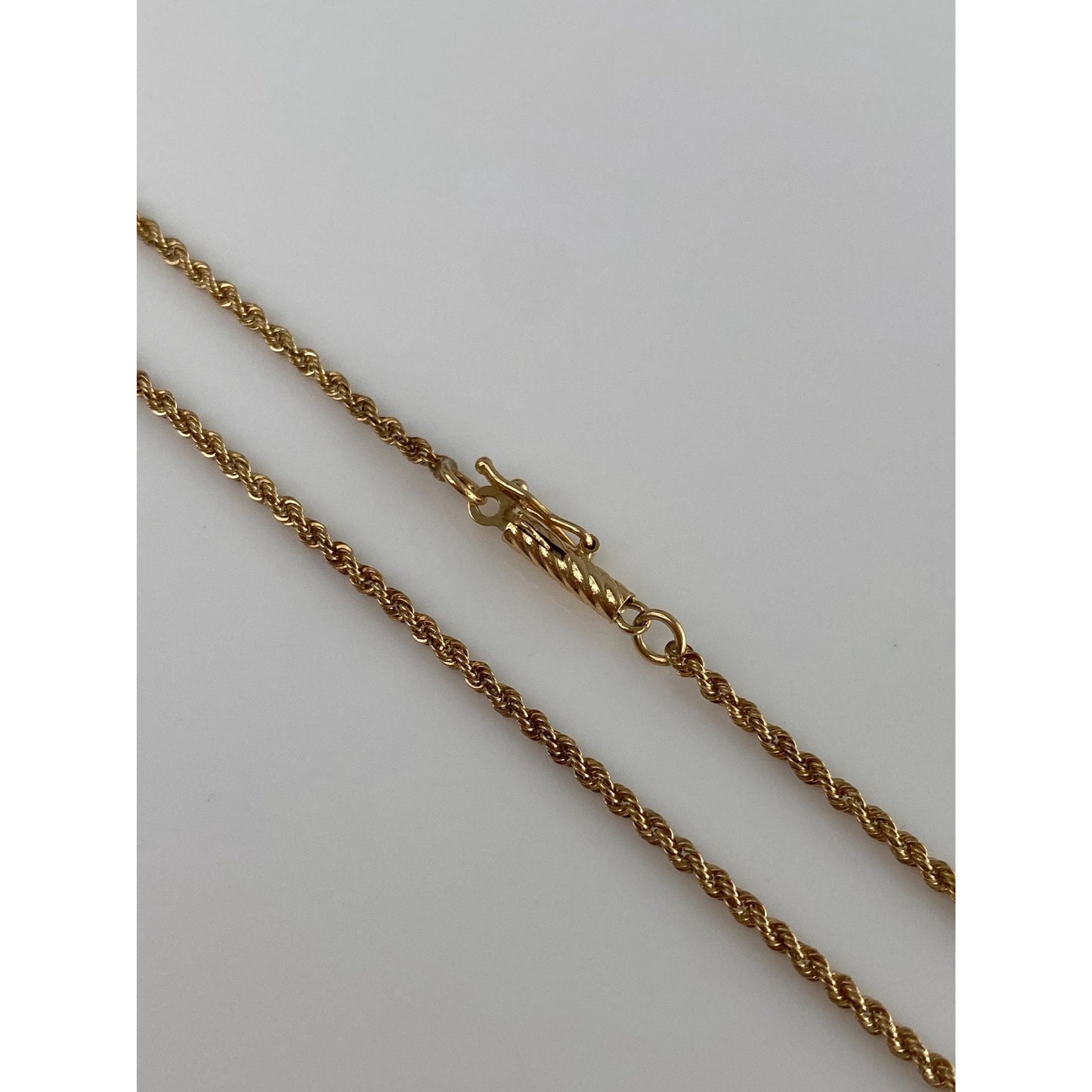 Vintage Solid 14k Yellow Gold Dainty Rope Chain Necklace - 21 inches