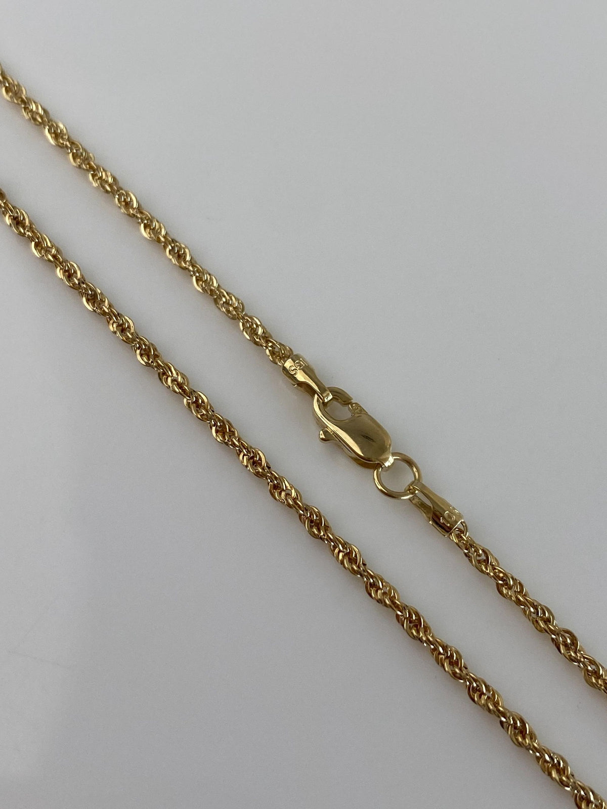 Vintage 10k Yellow Gold Slim Rope Chain Necklace - 18 inches