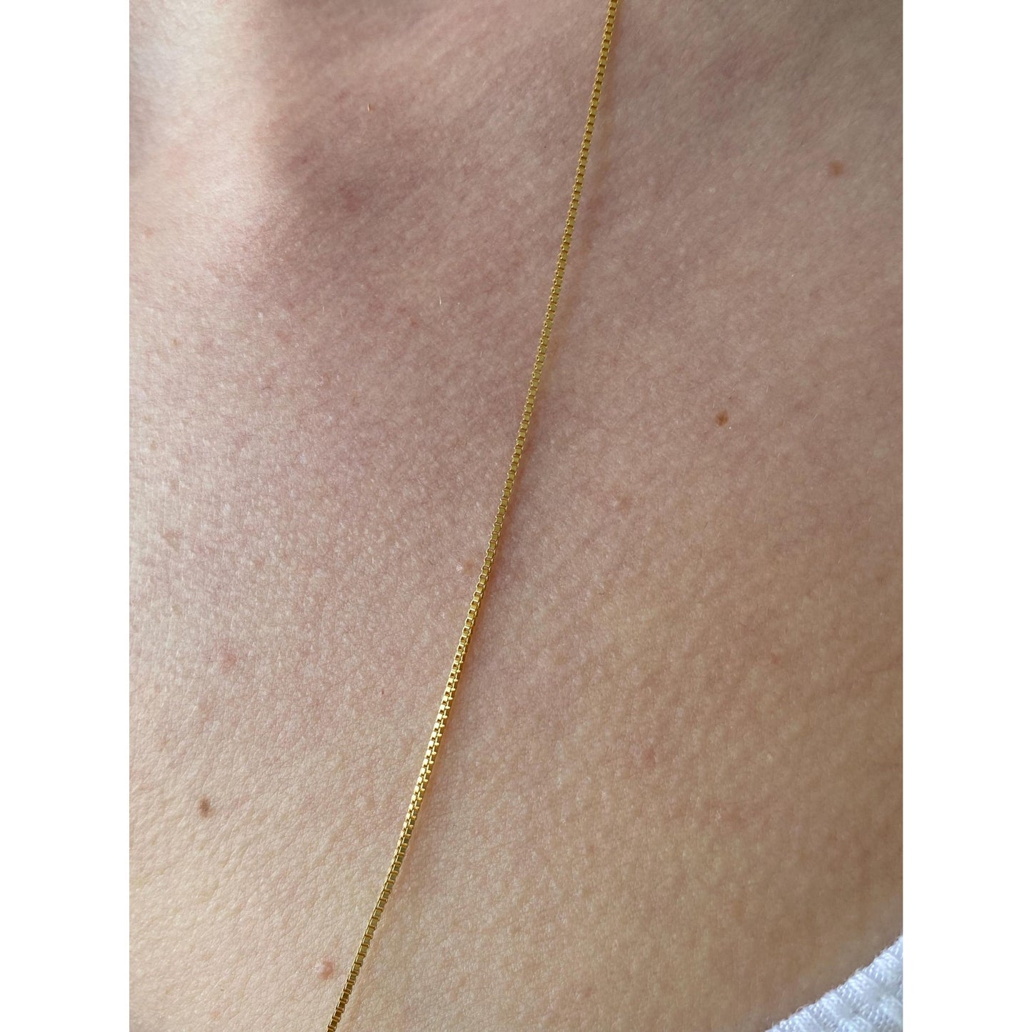 Vintage Solid 14k Yellow Gold Box Chain Necklace - 24.75 inches