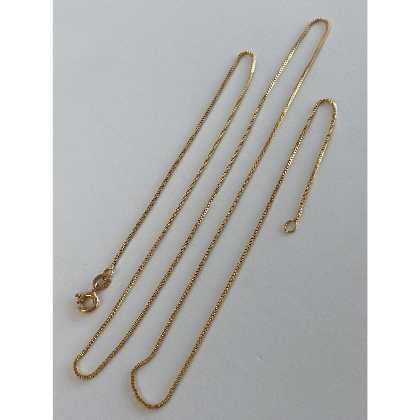 Vintage Solid 14k Yellow Gold Box Chain Necklace - 24.75 inches