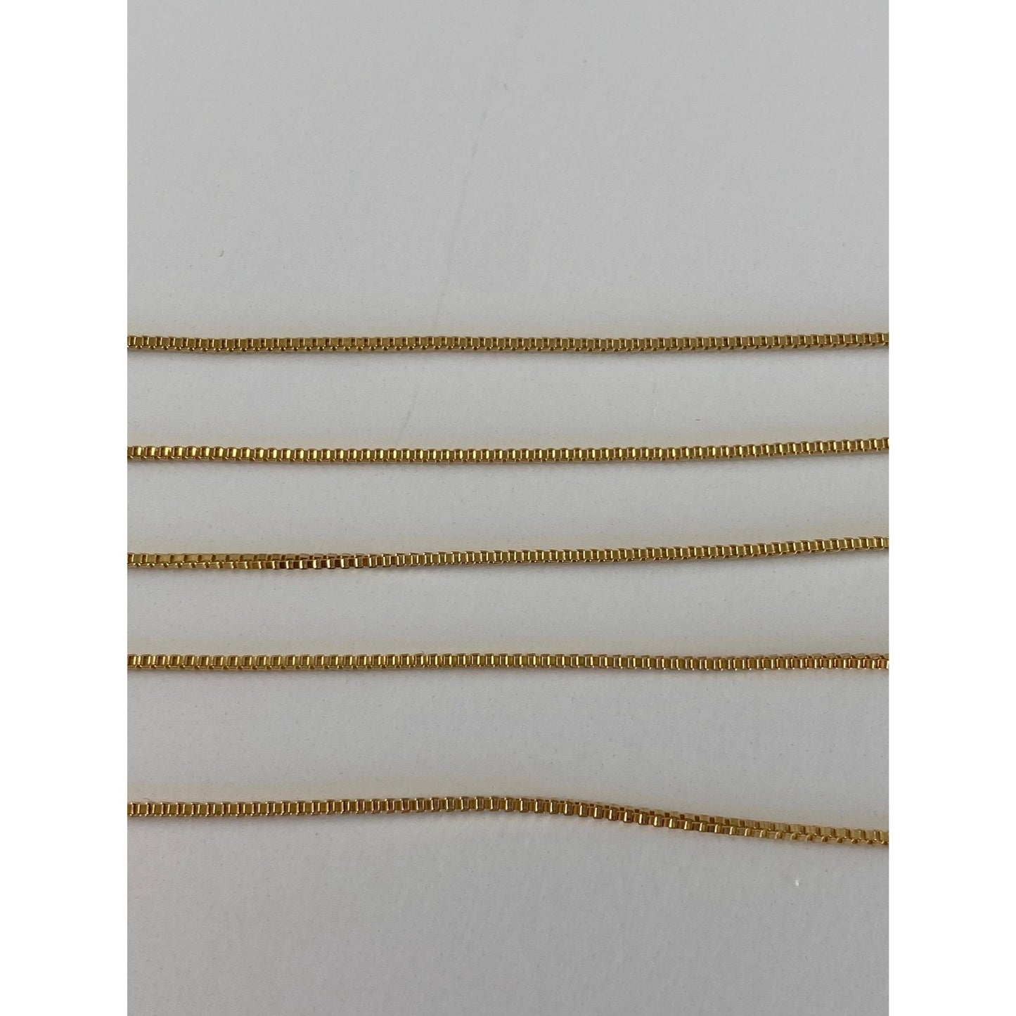 Vintage Solid 14k Yellow Gold Box Chain Necklace - 24.75 inches