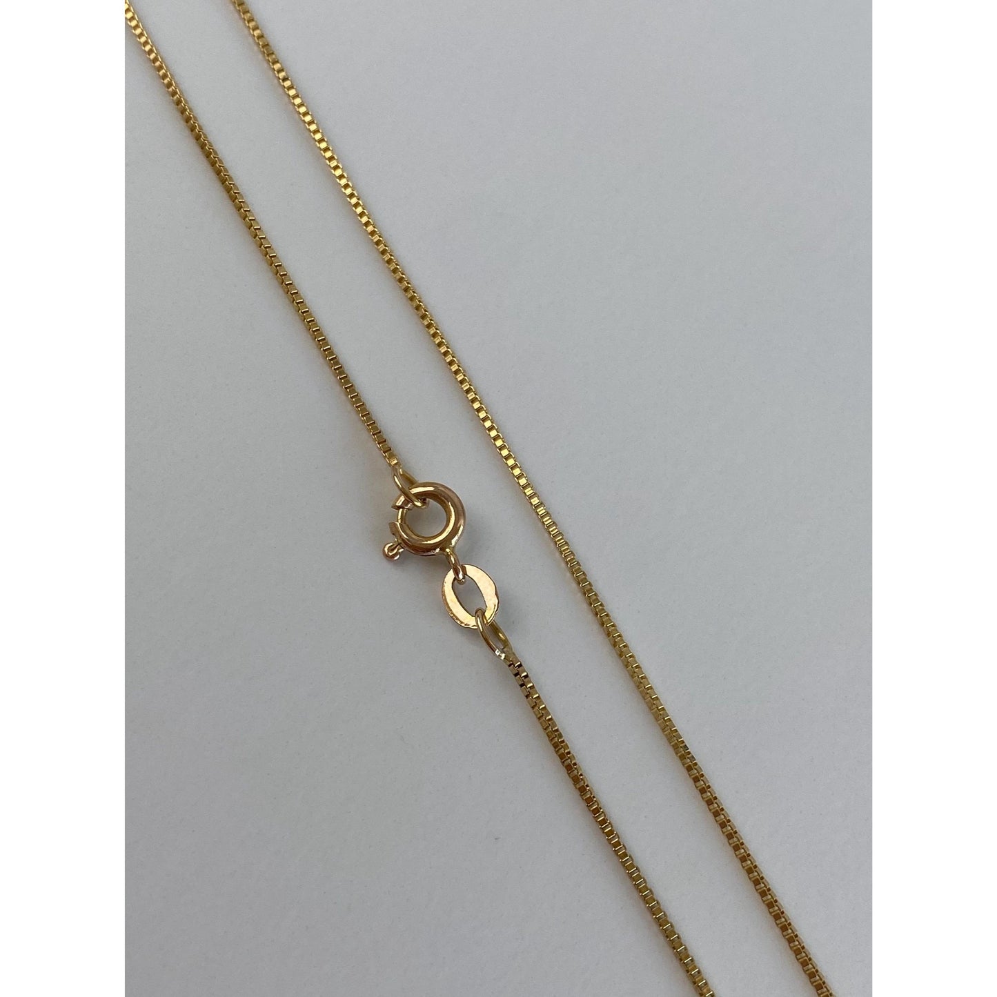 Vintage Solid 14k Yellow Gold Box Chain Necklace - 24.75 inches