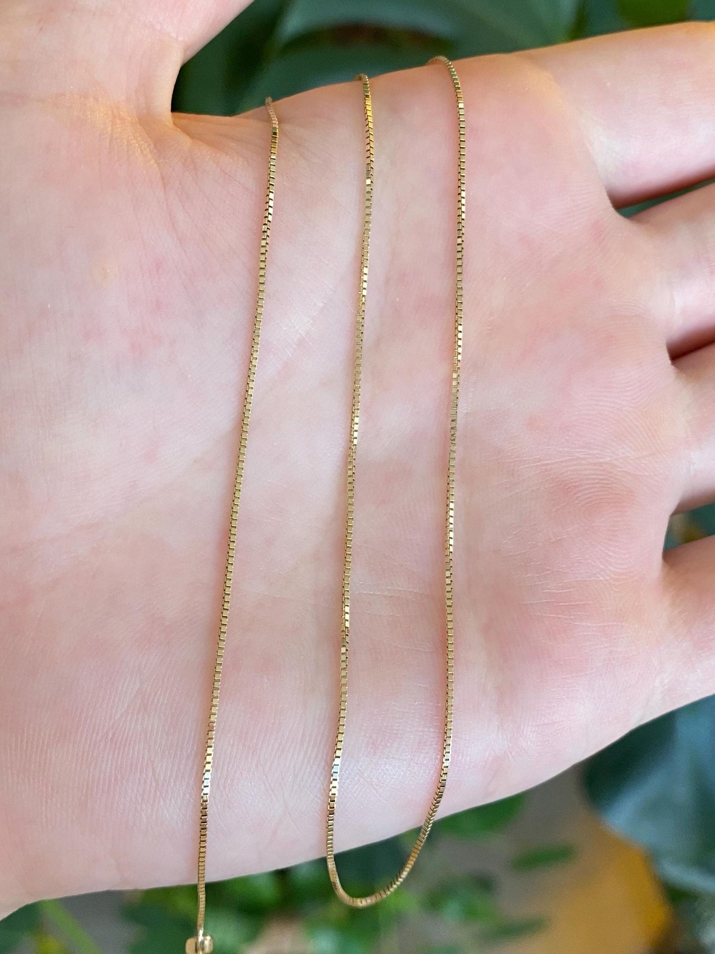Vintage Solid 14k Yellow Gold Box Chain Necklace - 18 inches