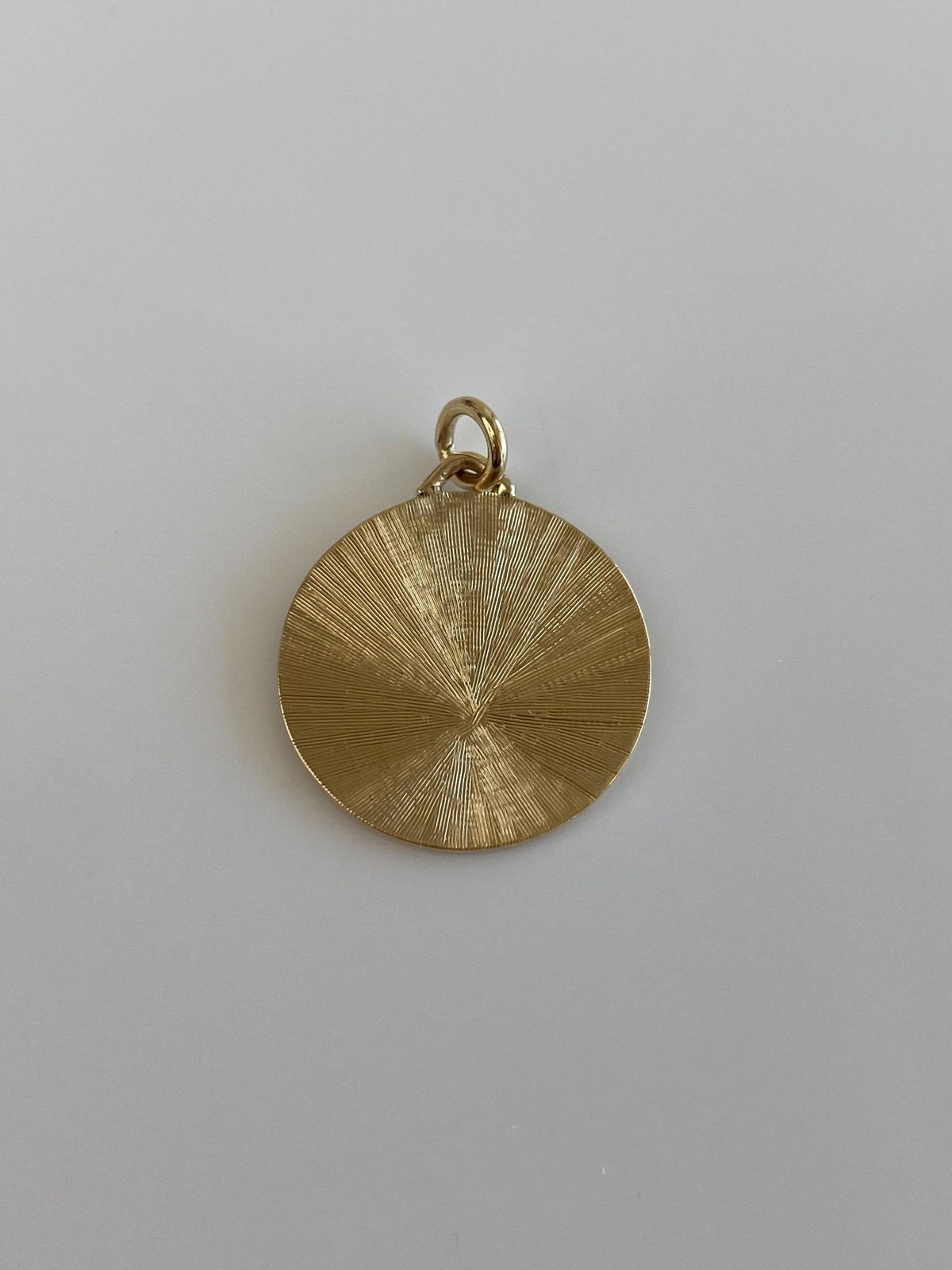 Vintage Solid 14k Yellow Gold Pattern Disc Charm