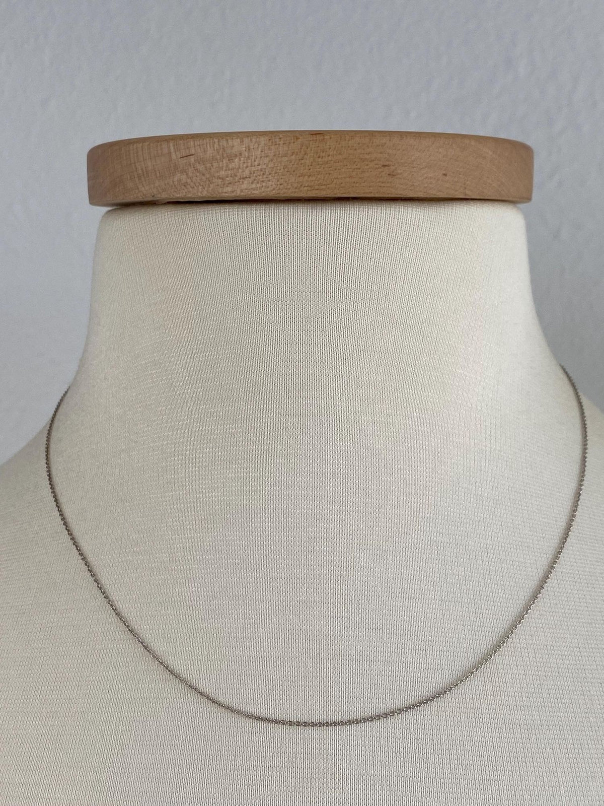 Vintage Solid 18k White Gold Dainty Tight Rolo Chain Necklace - 18 inches