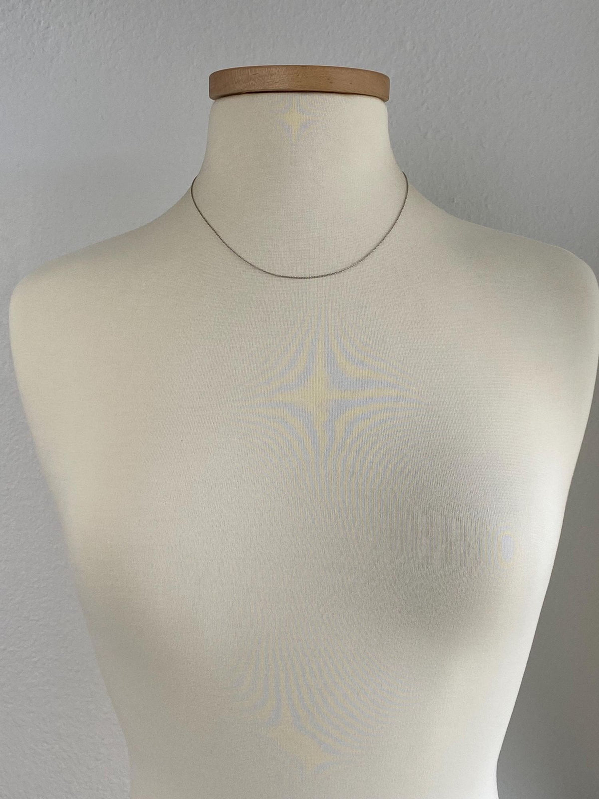 Vintage Solid 18k White Gold Dainty Tight Rolo Chain Necklace - 18 inches