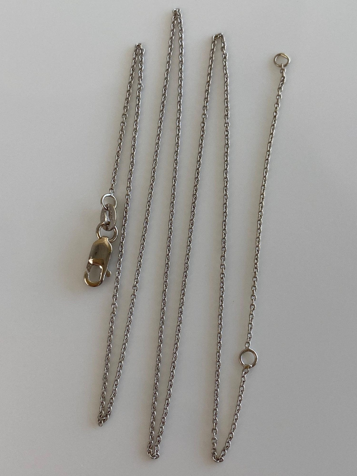 Vintage Solid 18k White Gold Dainty Tight Rolo Chain Necklace - 18 inches